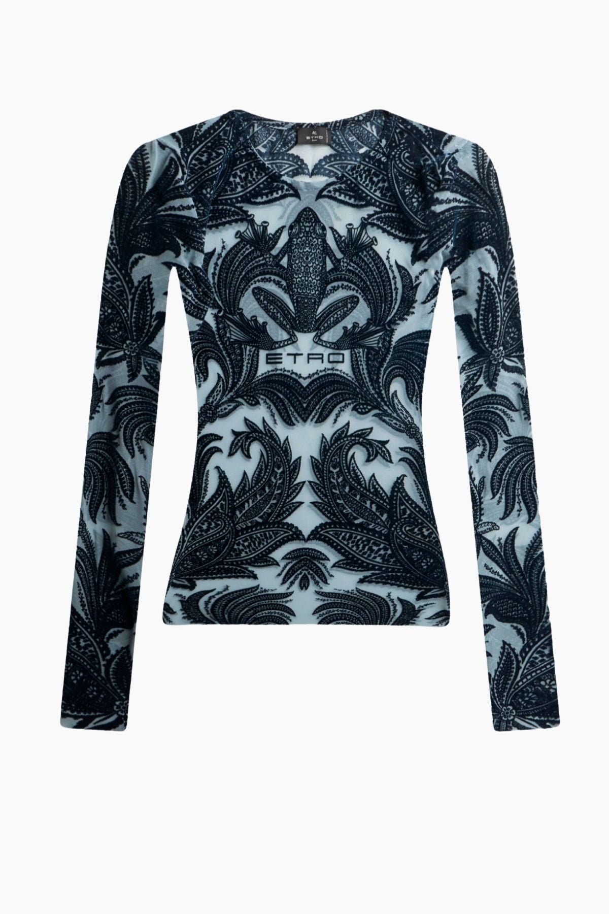 Etro Long Sleeve Mesh Top - Dark Blue