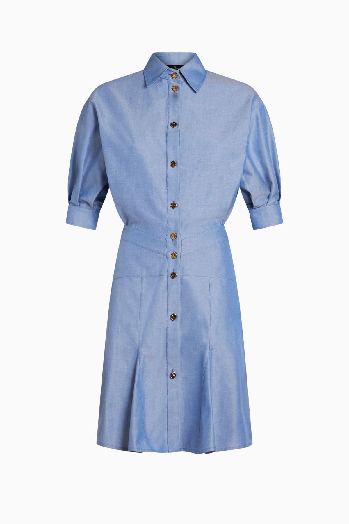 Etro Puff Sleeve Shirt Dress - Blue