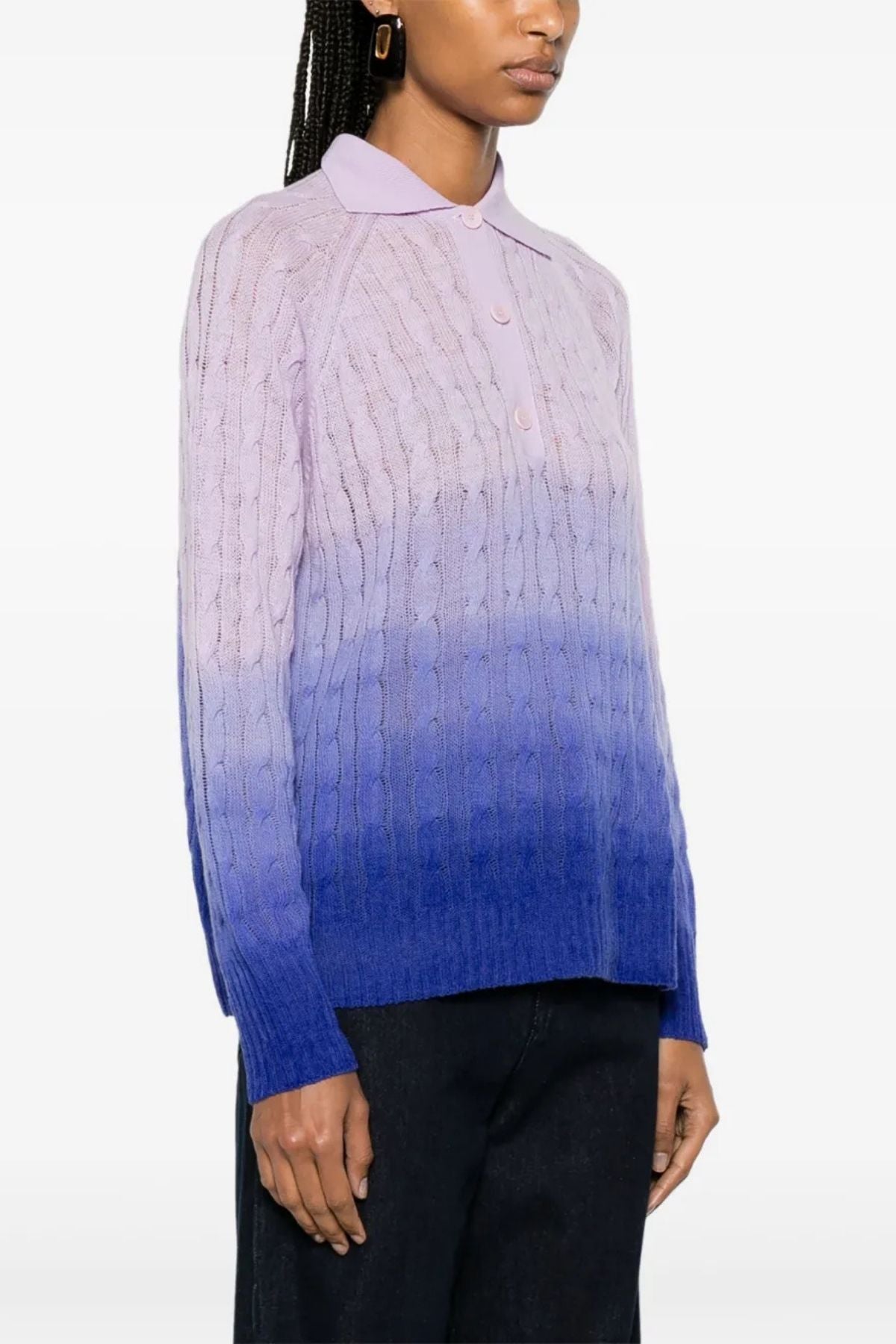 Etro Ombre Polo Neck Jumper - Blue Multi