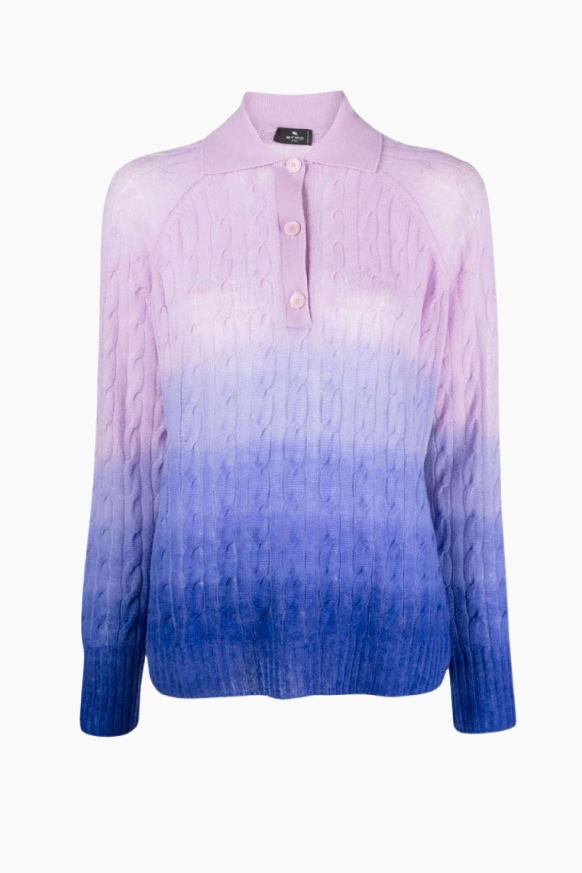 Etro Ombre Polo Neck Jumper - Blue Multi
