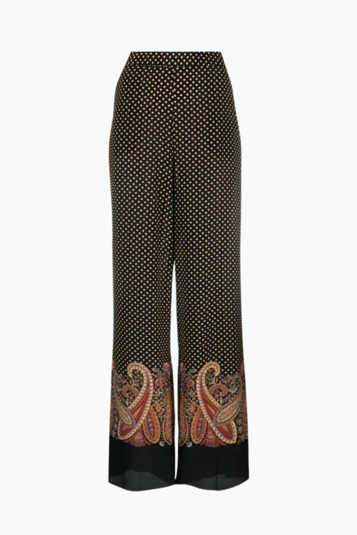 Etro Paisley Dot Print Silk Pant - Black