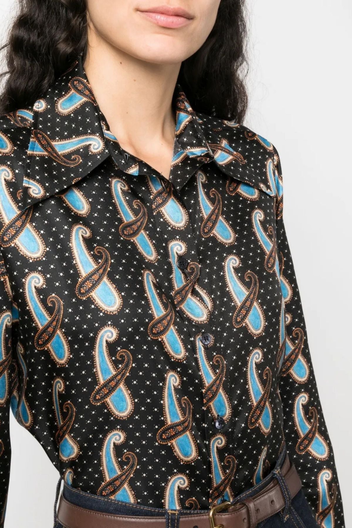 Etro Paisley Silk Shirt - Black