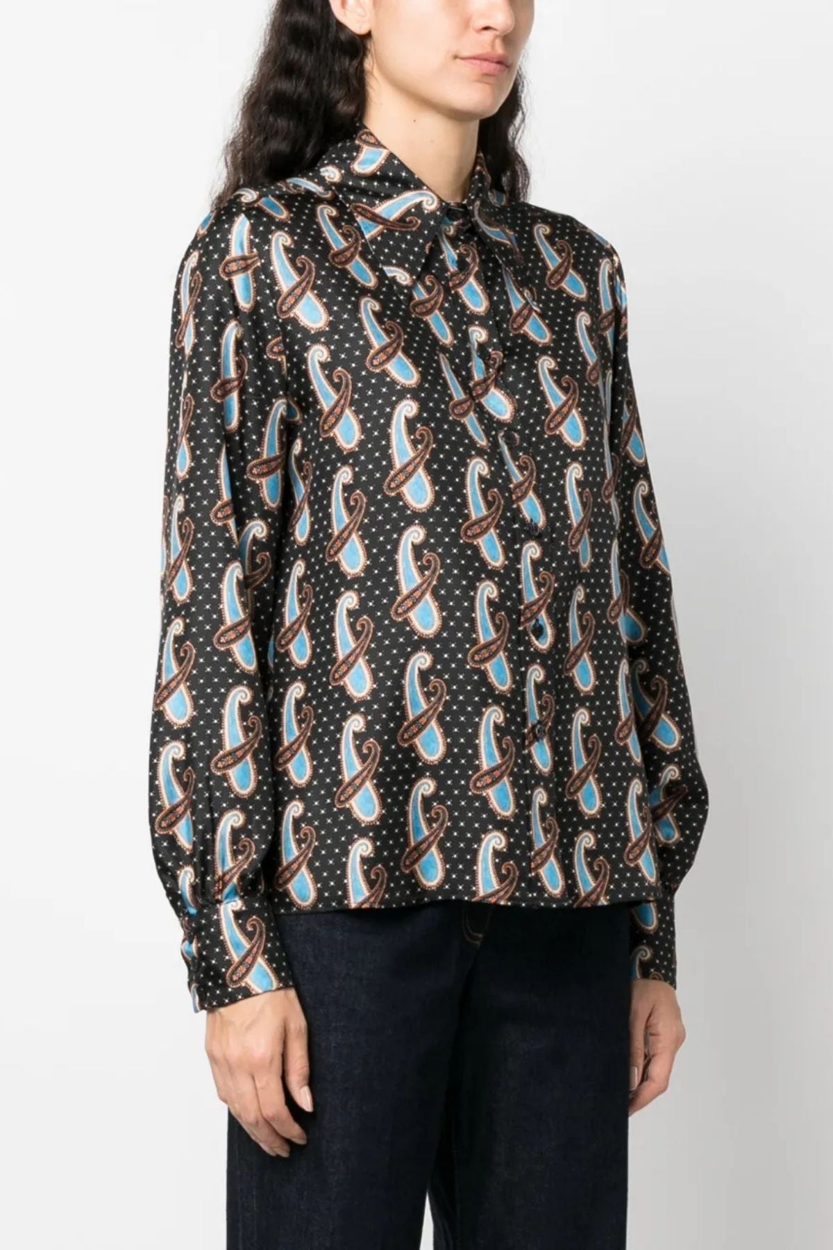 Etro Paisley Silk Shirt - Black