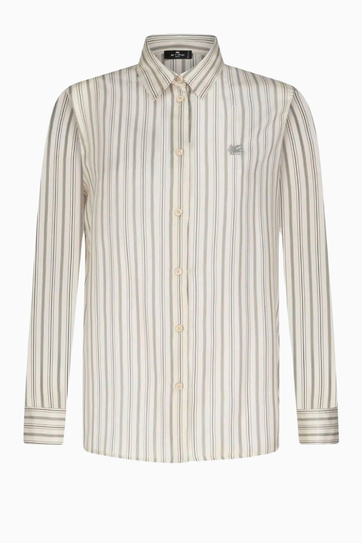 Etro Silk Stripe Shirt - White Grey