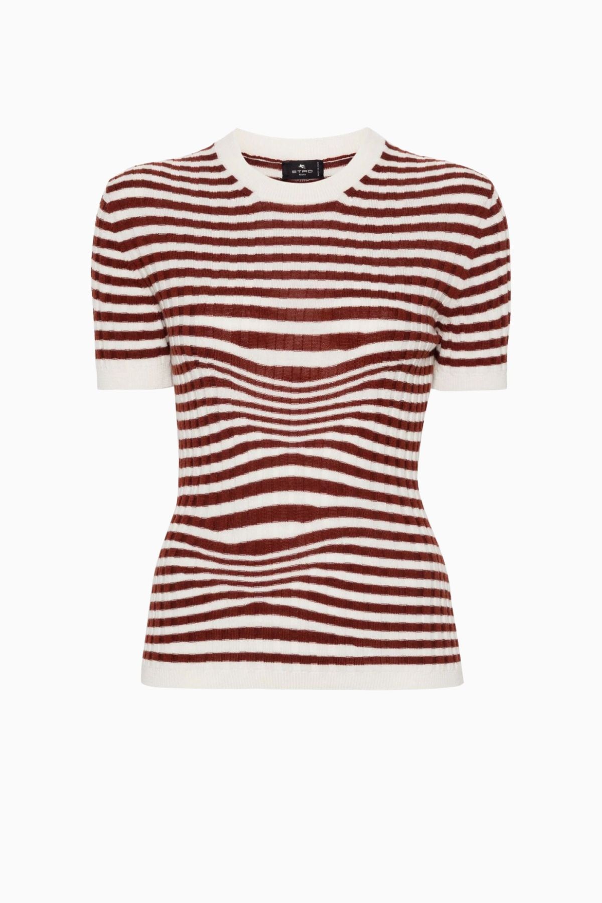 Etro Striped Knitted Short Sleeve Jumper - Red