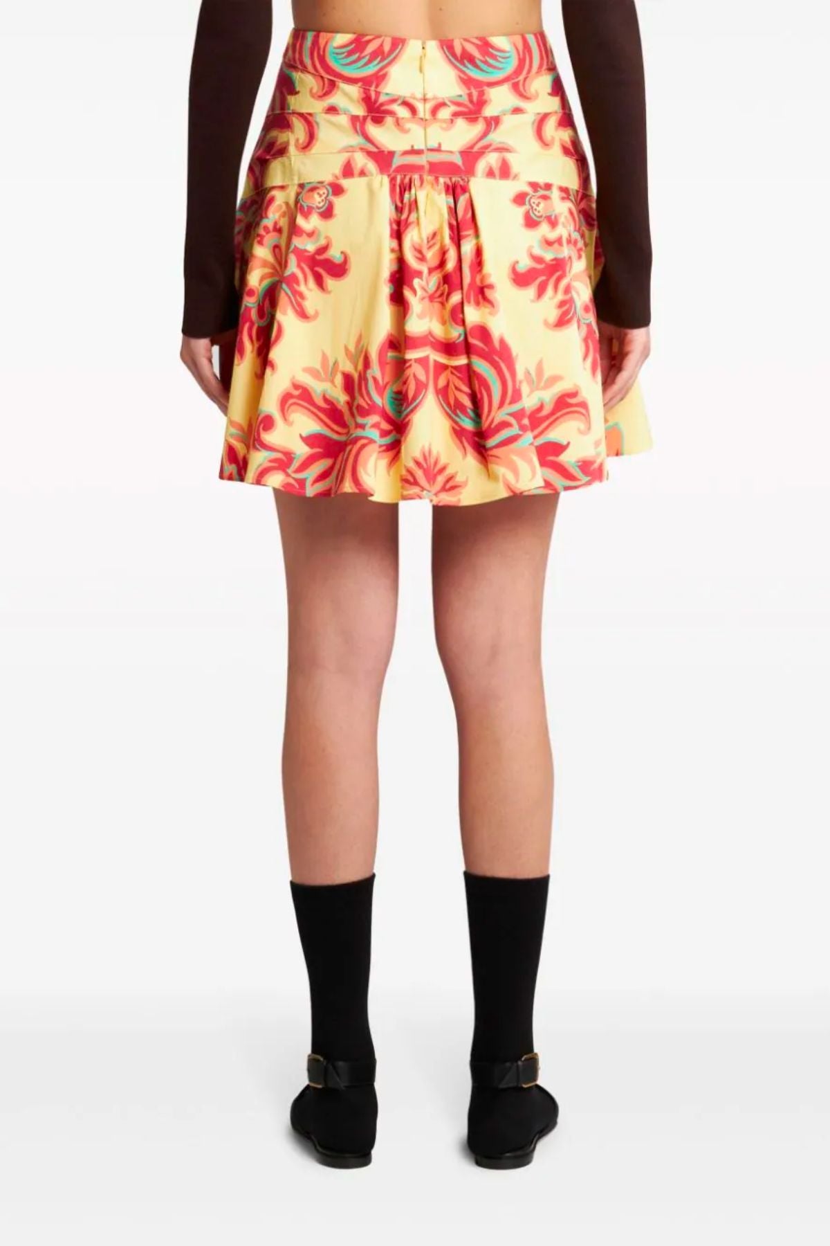Etro Venus Print Cotton Mini Skirt - Yellow
