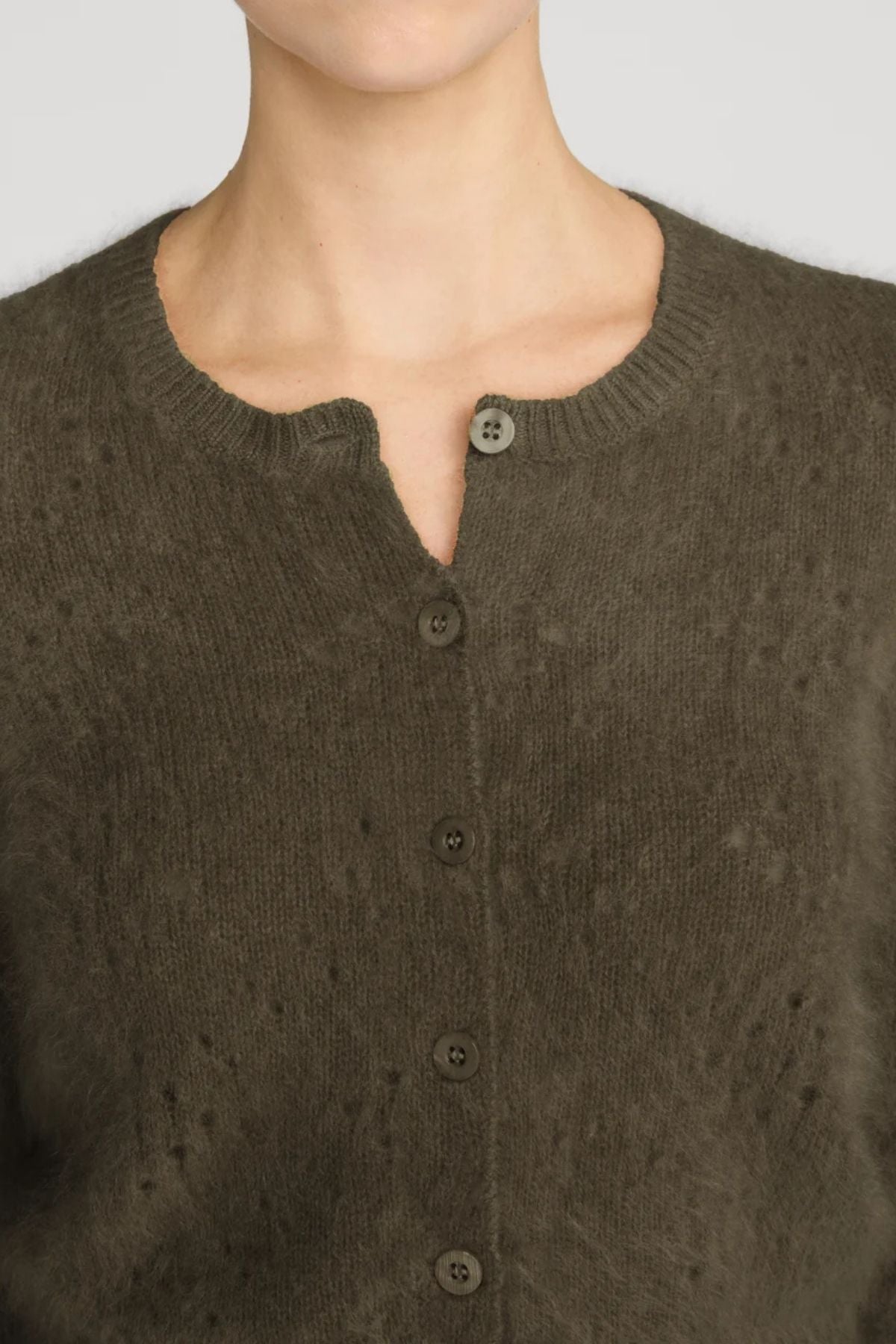 FRAME Denim The Airy Cardigan - Deep Olive