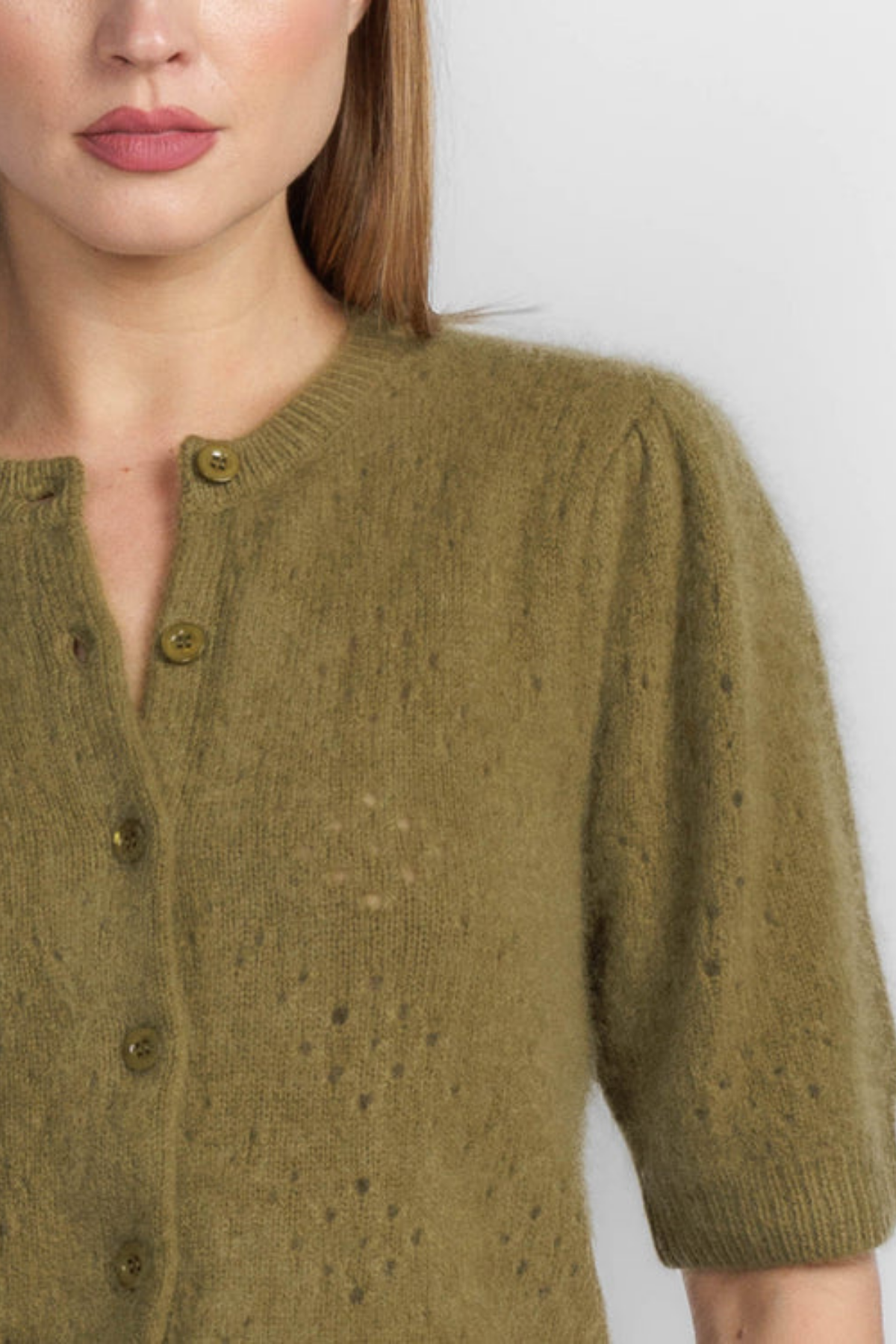 FRAME Denim The Cashmere Airy Cardigan - Deep Olive