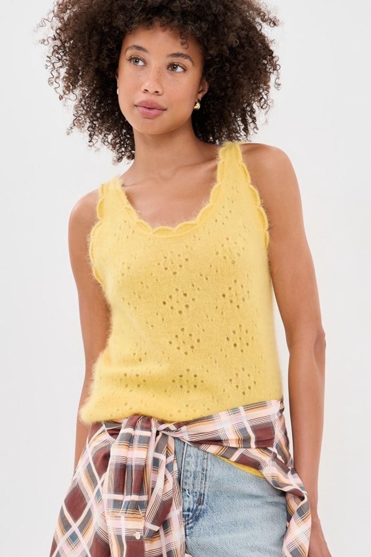 FRAME Denim The Cashmere Airy Tank - Marigold