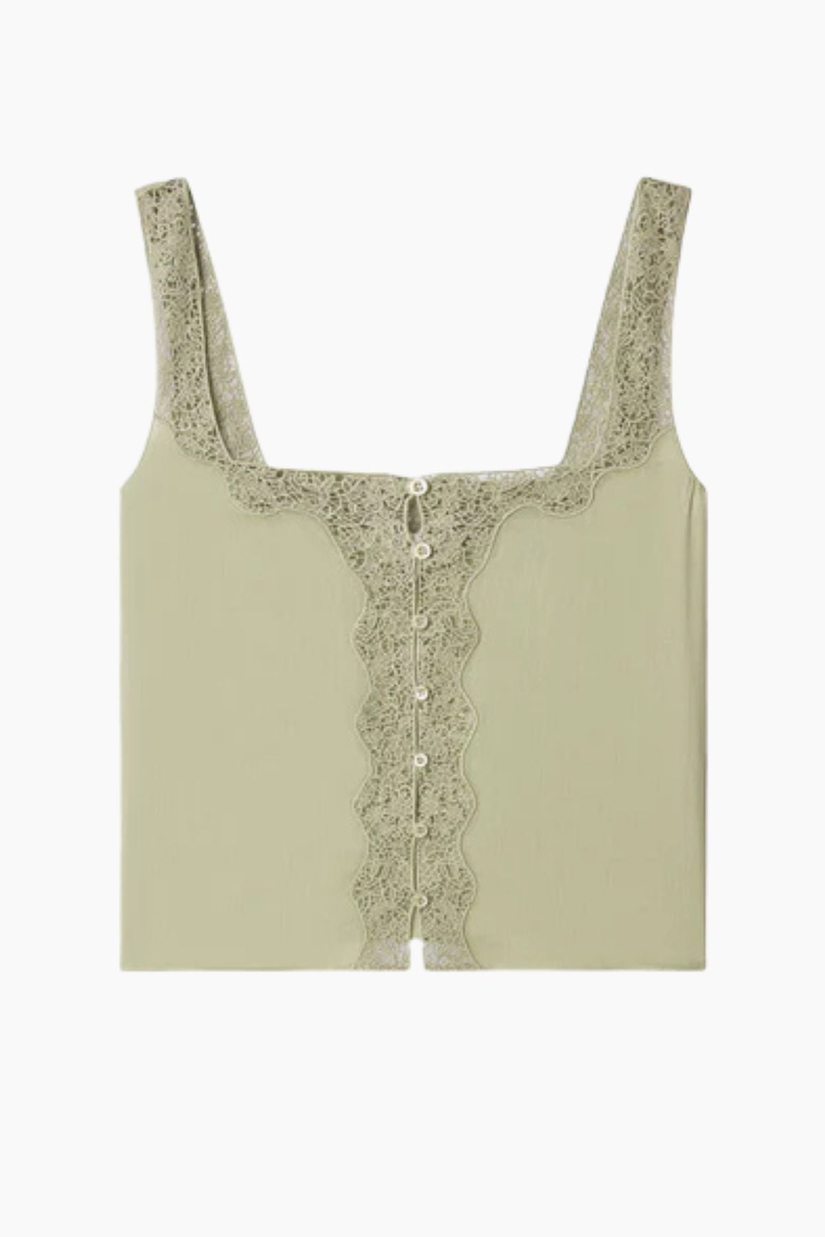 Frame Denim The Embroidered Tank - Sage