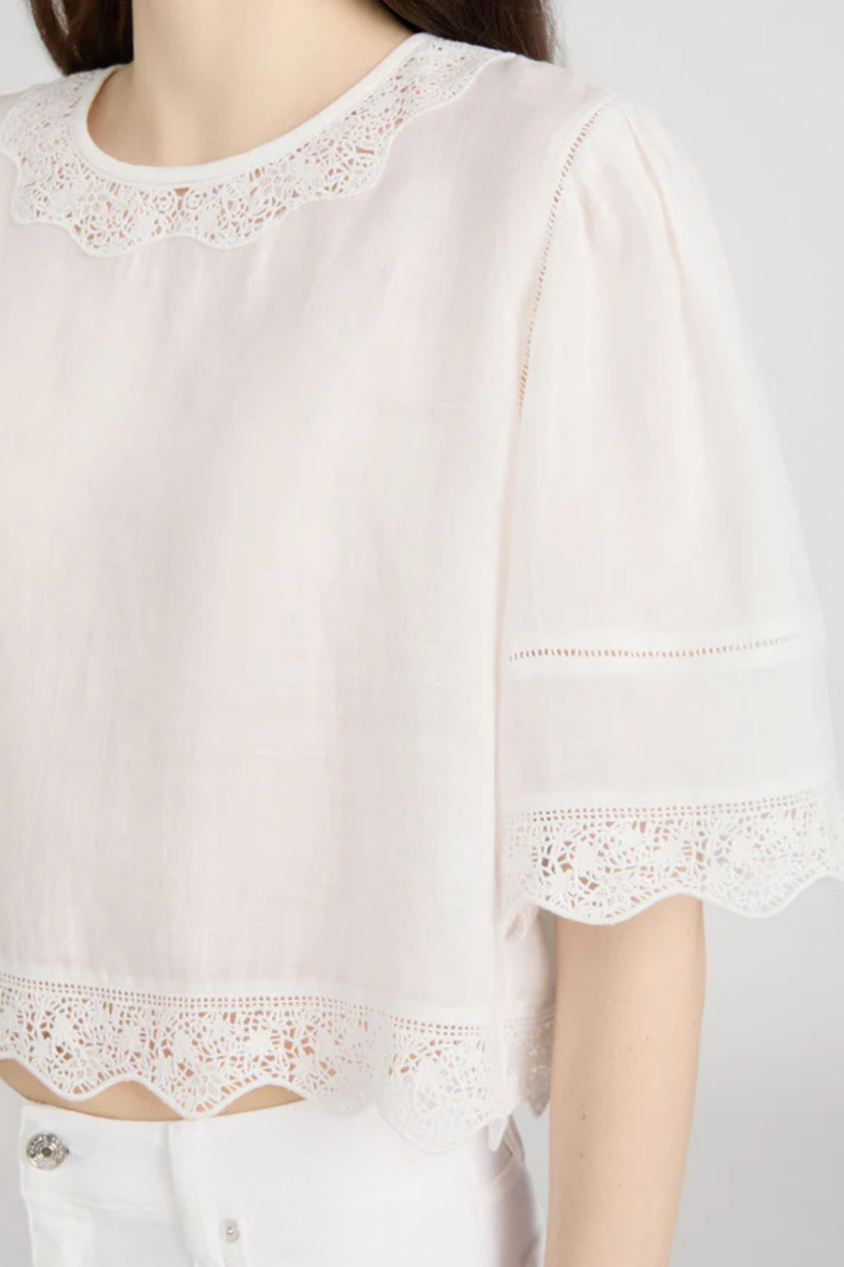 Frame Denim The Embroidered Top - White