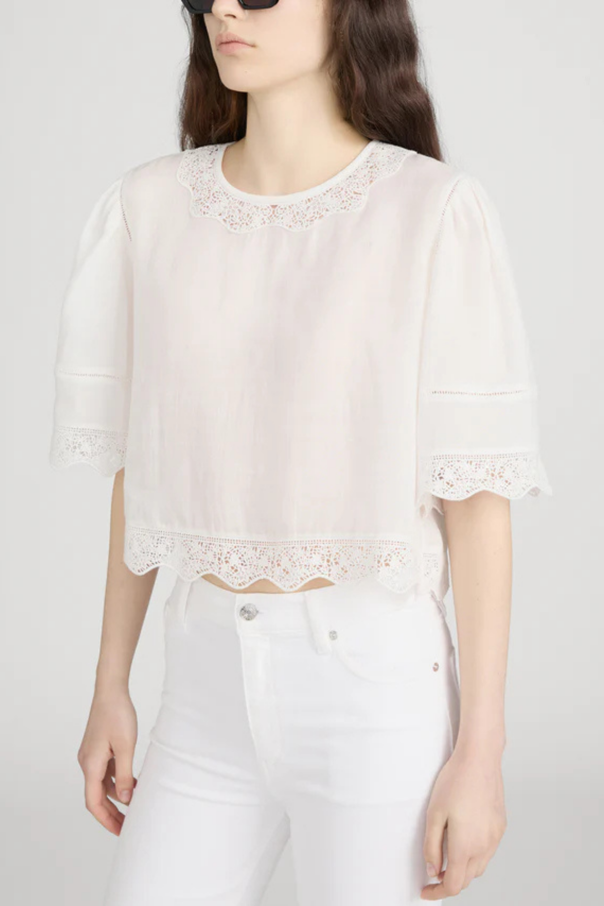 Frame Denim The Embroidered Top - White