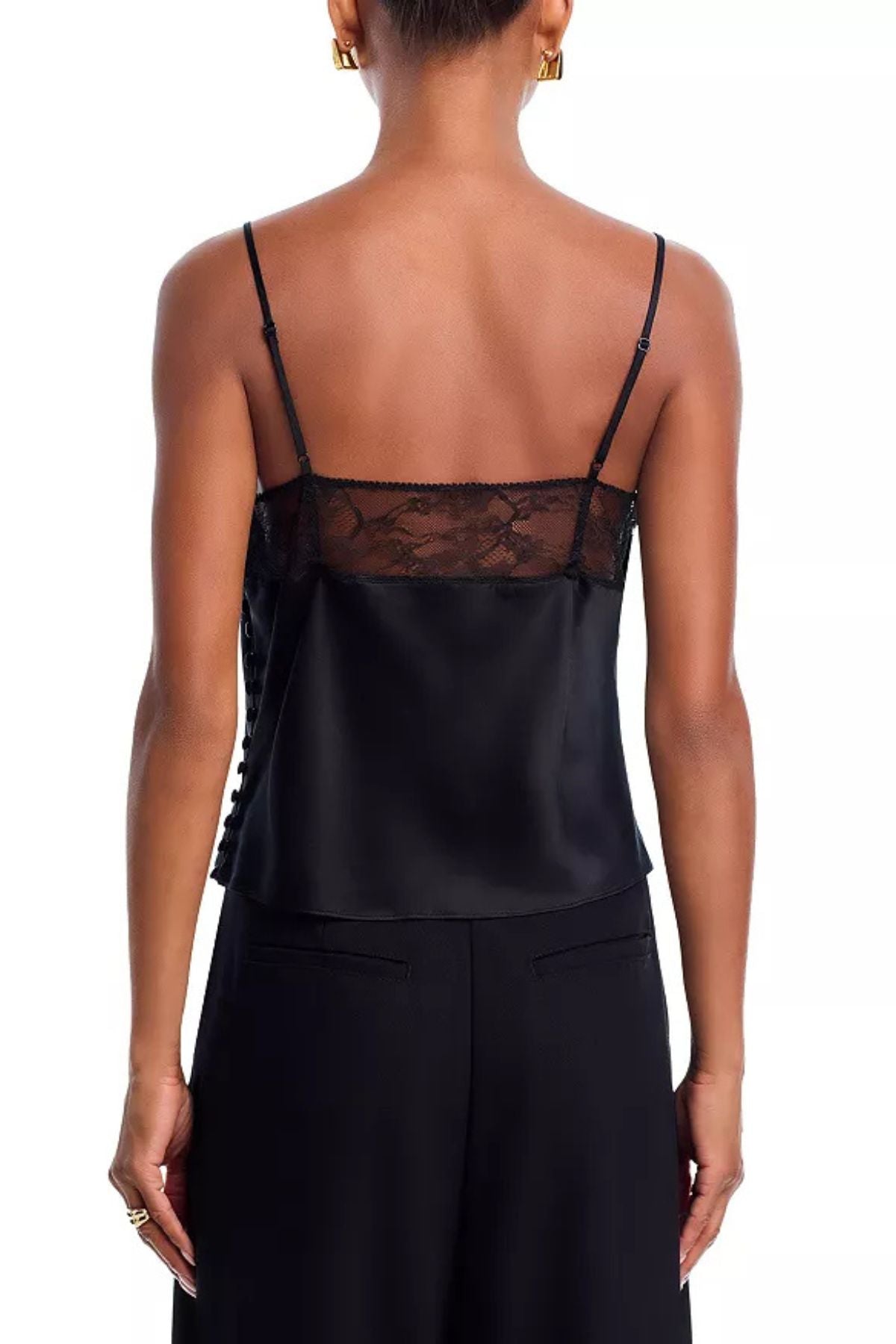 Frame Denim The Lace Inset Cami - Black