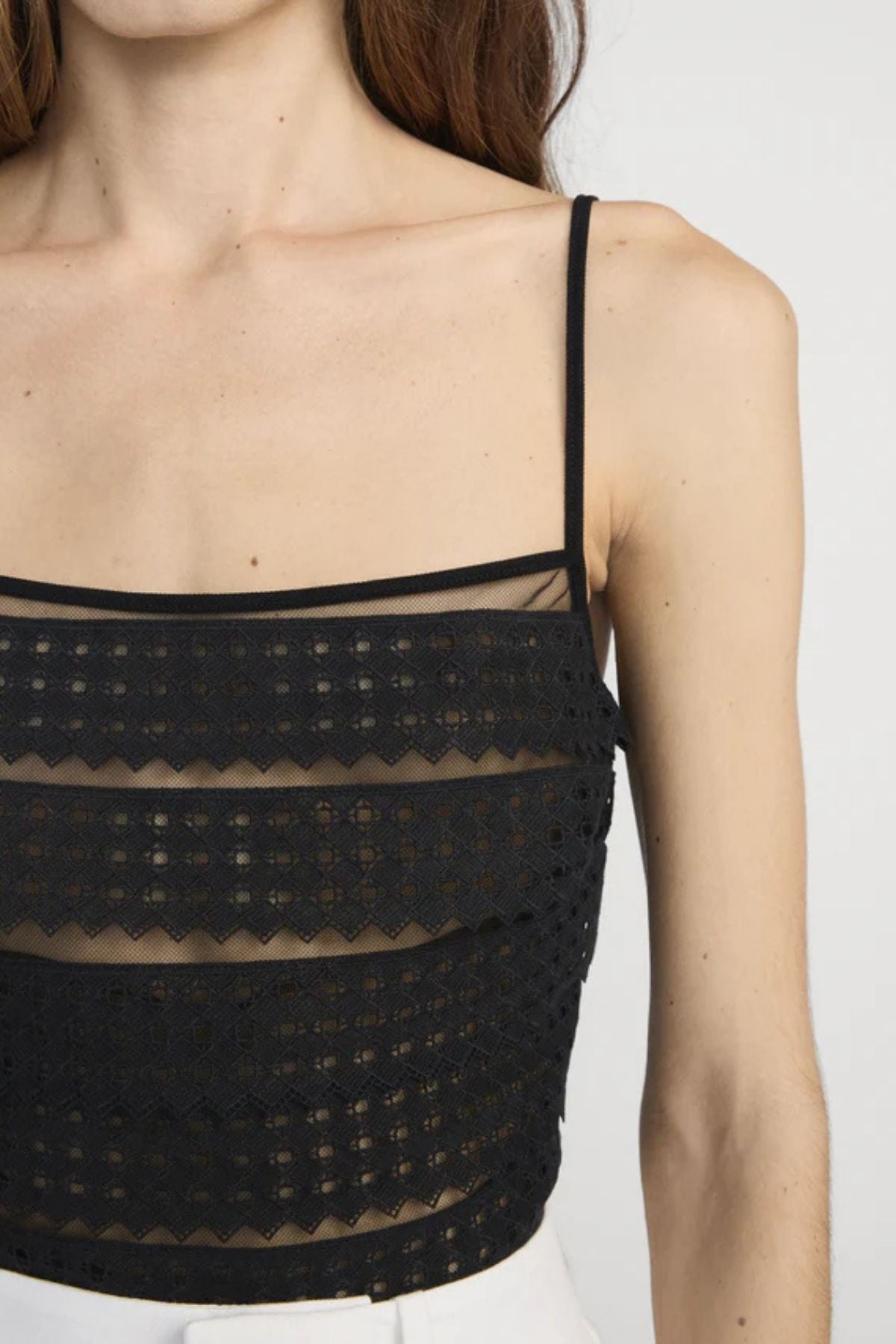 Frame Denim The Lattice Crochet Cami - Black