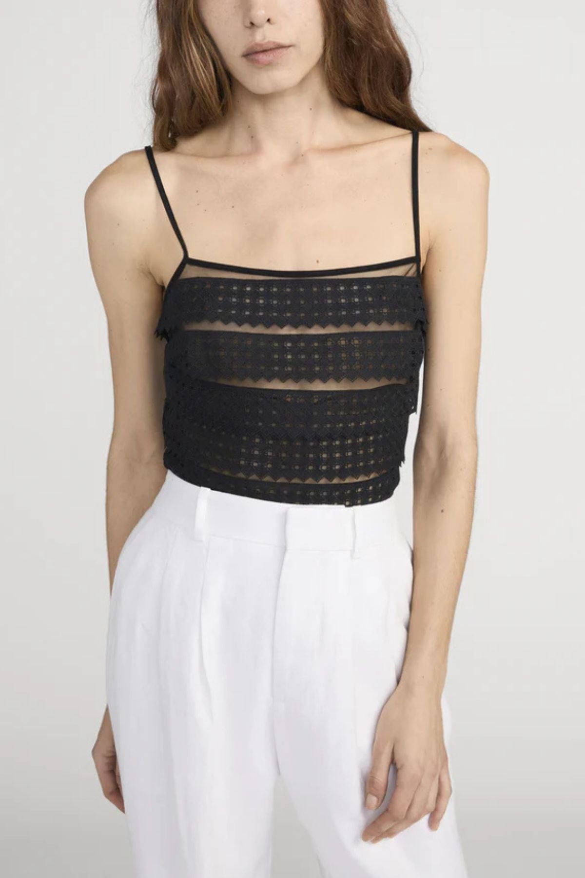 Frame Denim The Lattice Crochet Cami - Black