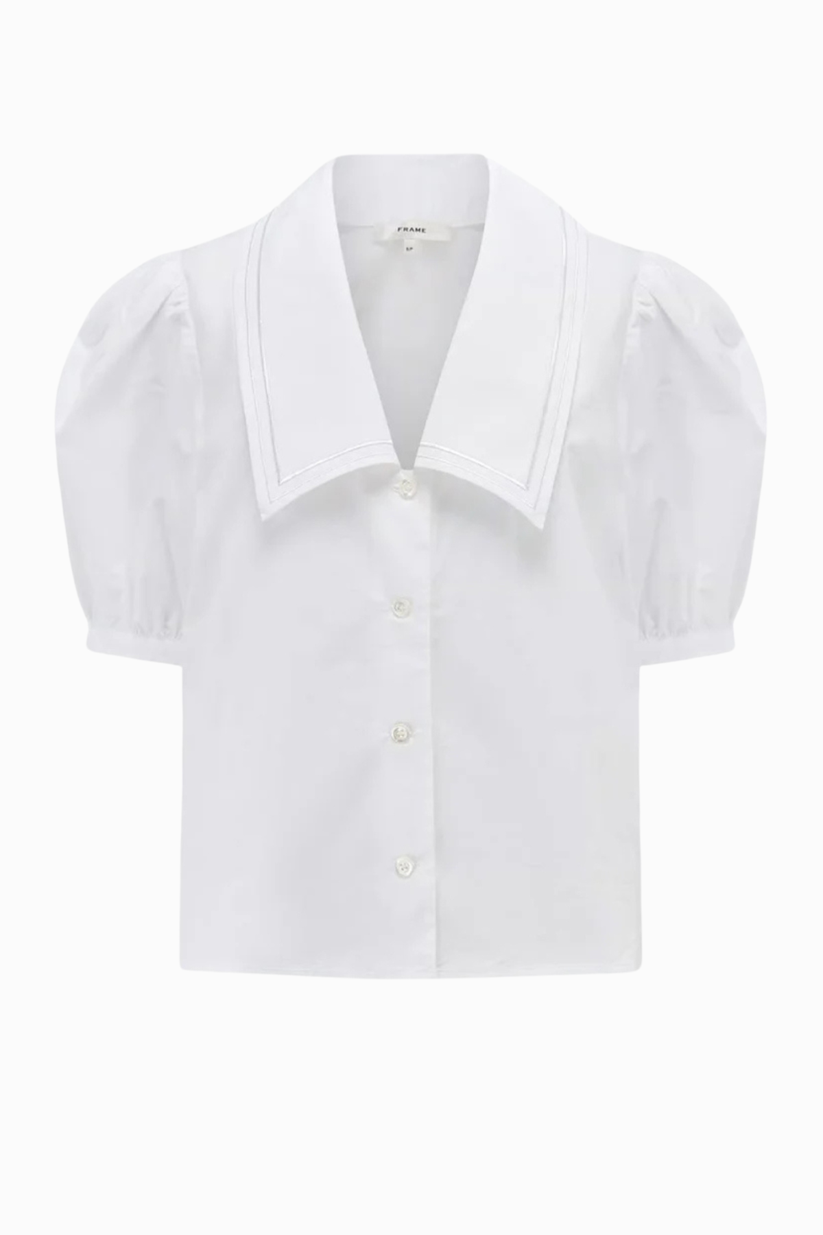 Frame Denim The Poplin Sailor Blouse - White