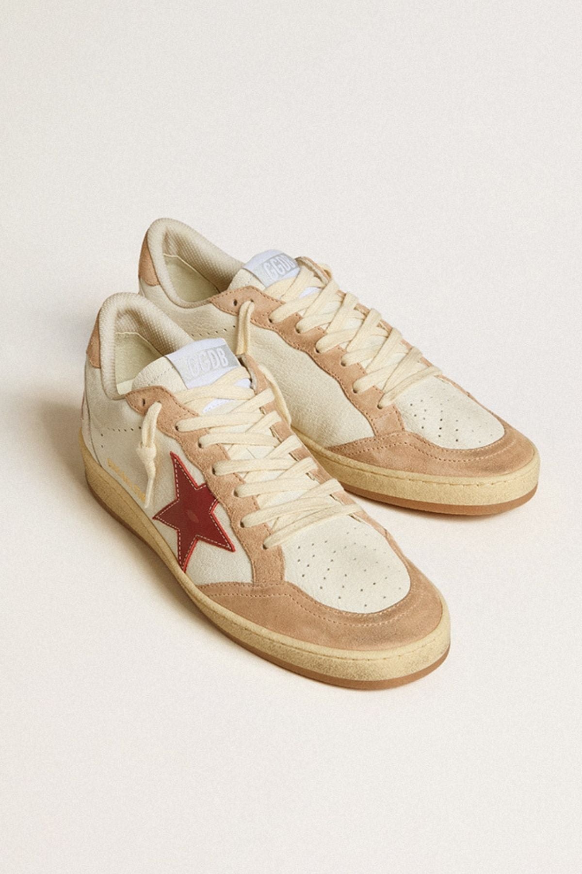 Golden Goose Ball Star Sneaker - White/ Red/ Pink