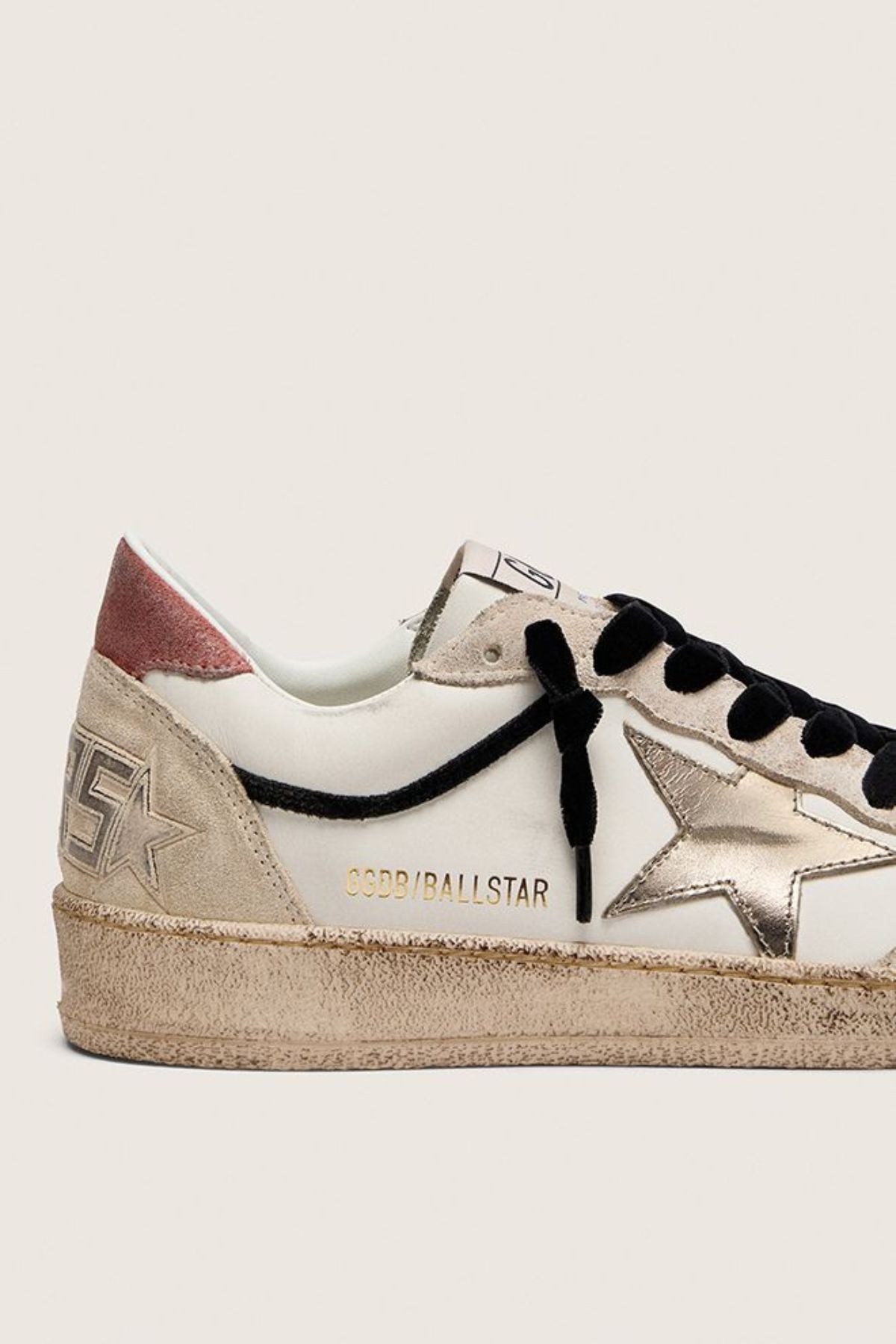 Golden Goose Ball Star Leather - White/ Beige/ Platinum/ Red Rust