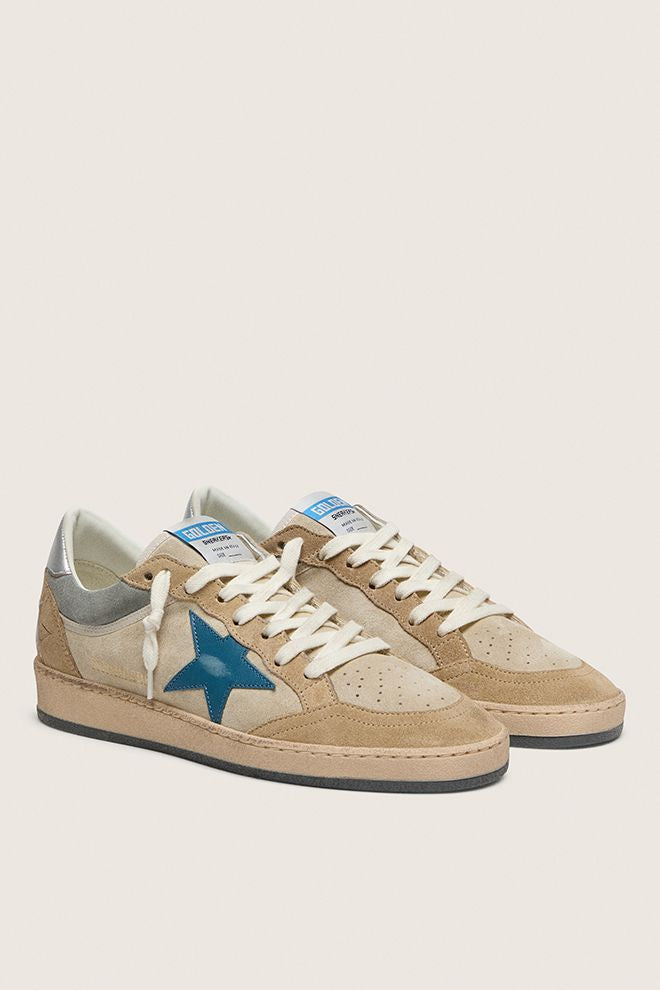 Golden Goose Ball Star Suede - Marble/ Quarry/ Silver