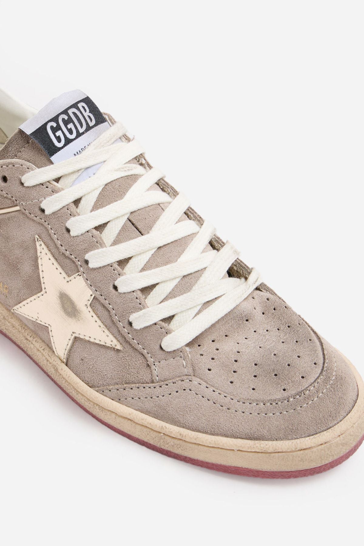 Golden Goose Ball Star Suede Sneakers - Taupe/ Platinum/ Beige