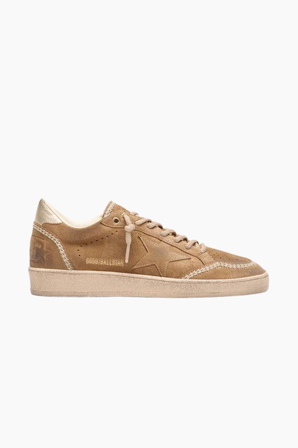 Golden Goose Ball Star Suede - Tobacco/ Gold