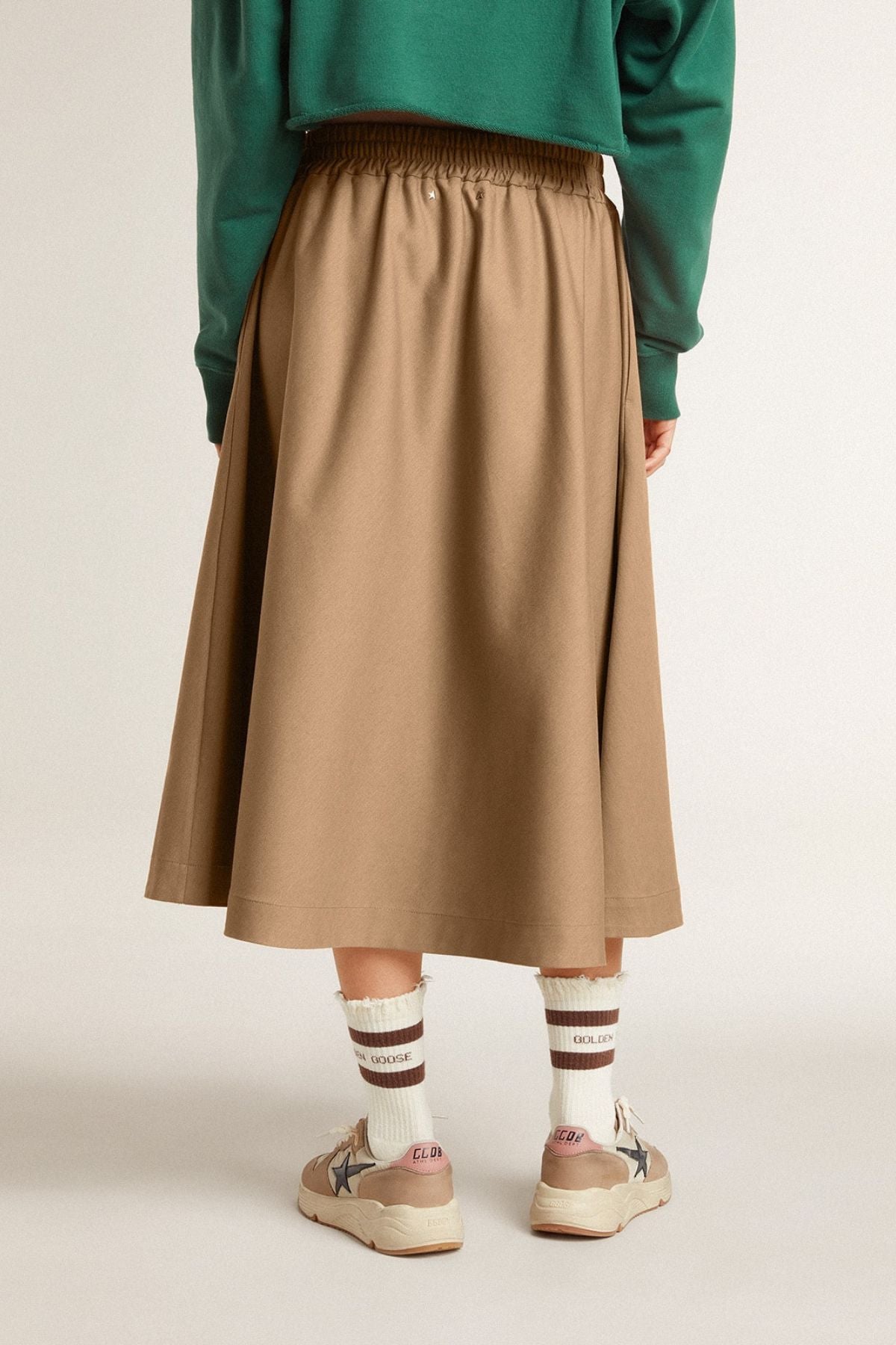 Golden Goose Circle Skirt Morena Blend Cotton Gabardine - Khaki Beige