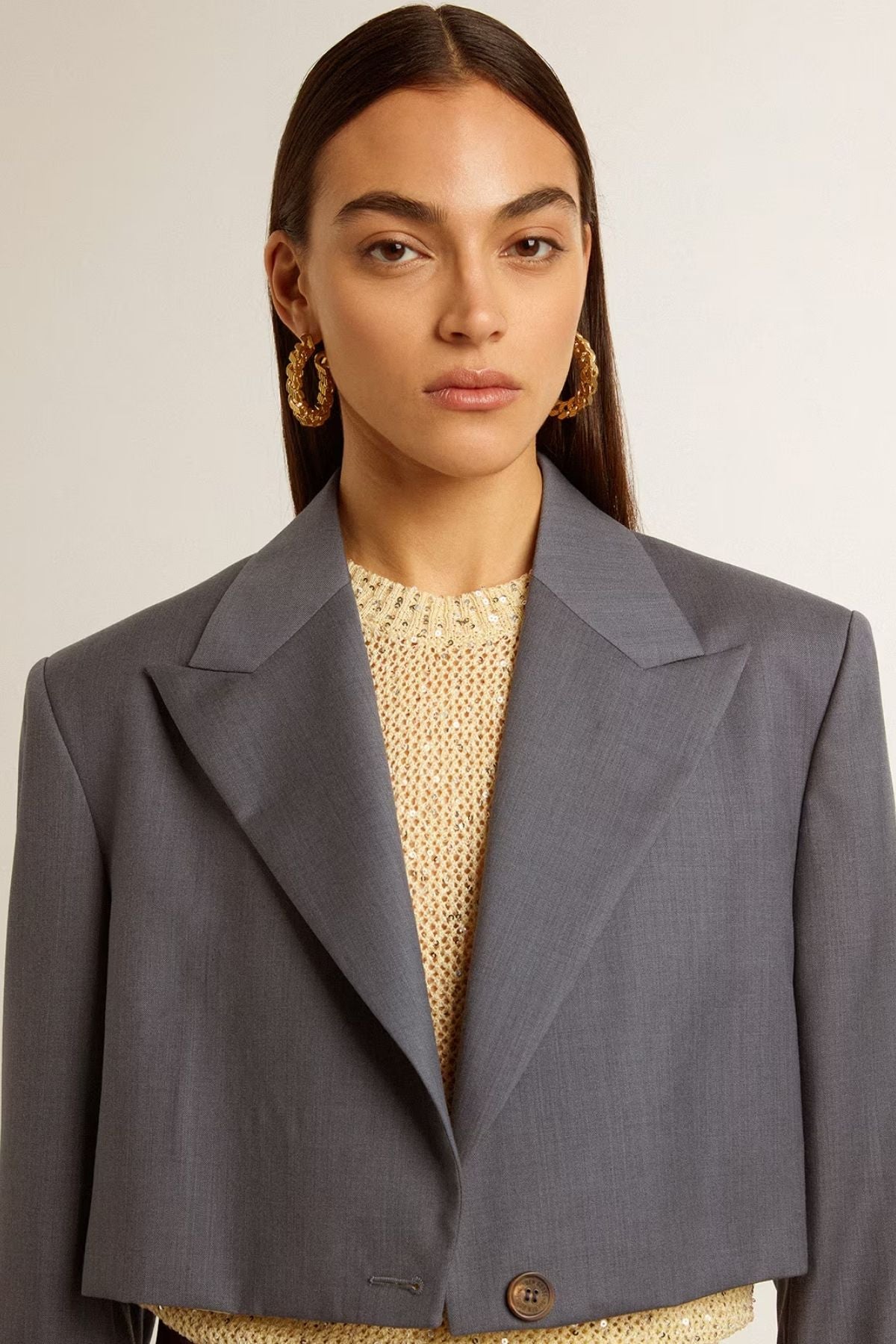 Golden Goose Cropped Single Breasted Blazer - GrisallieGolden Goose Cropped Single Breasted Blazer - Grisallie