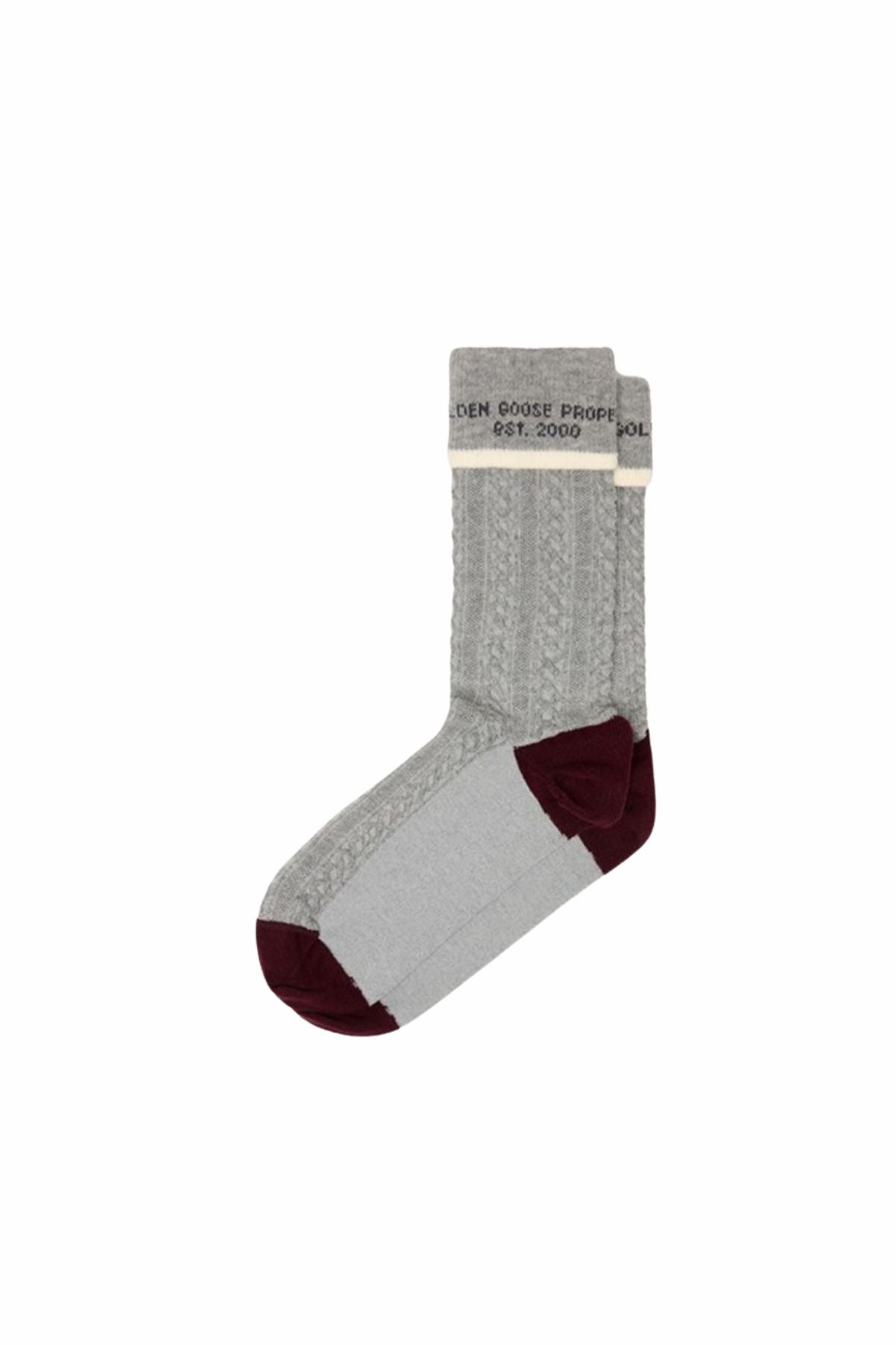 Golden Goose High Rib Socks - Mel Grey/ Bordeaux/ Arctic