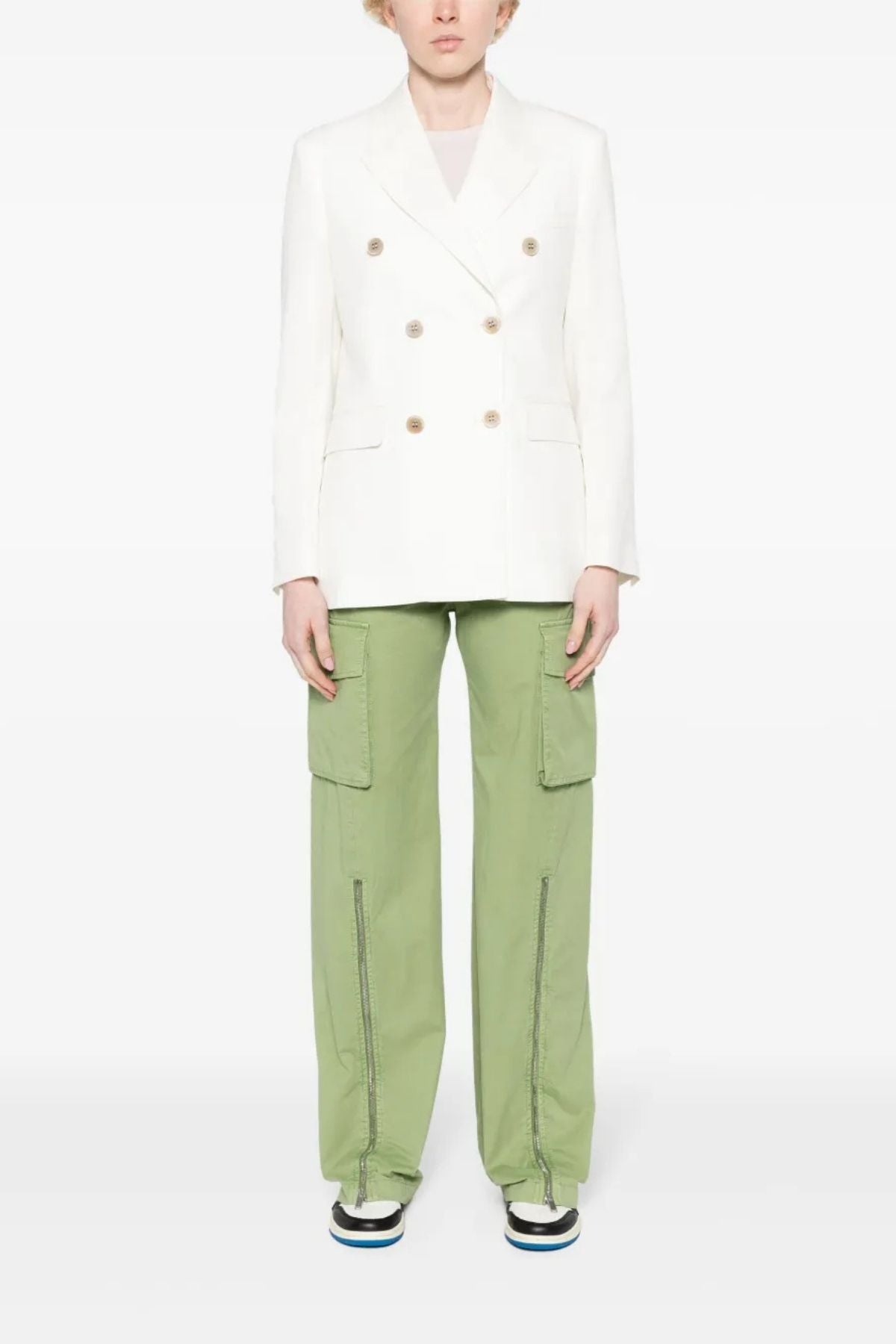 Golden Goose Wool Double Breasted Blazer - Arctic Wolf