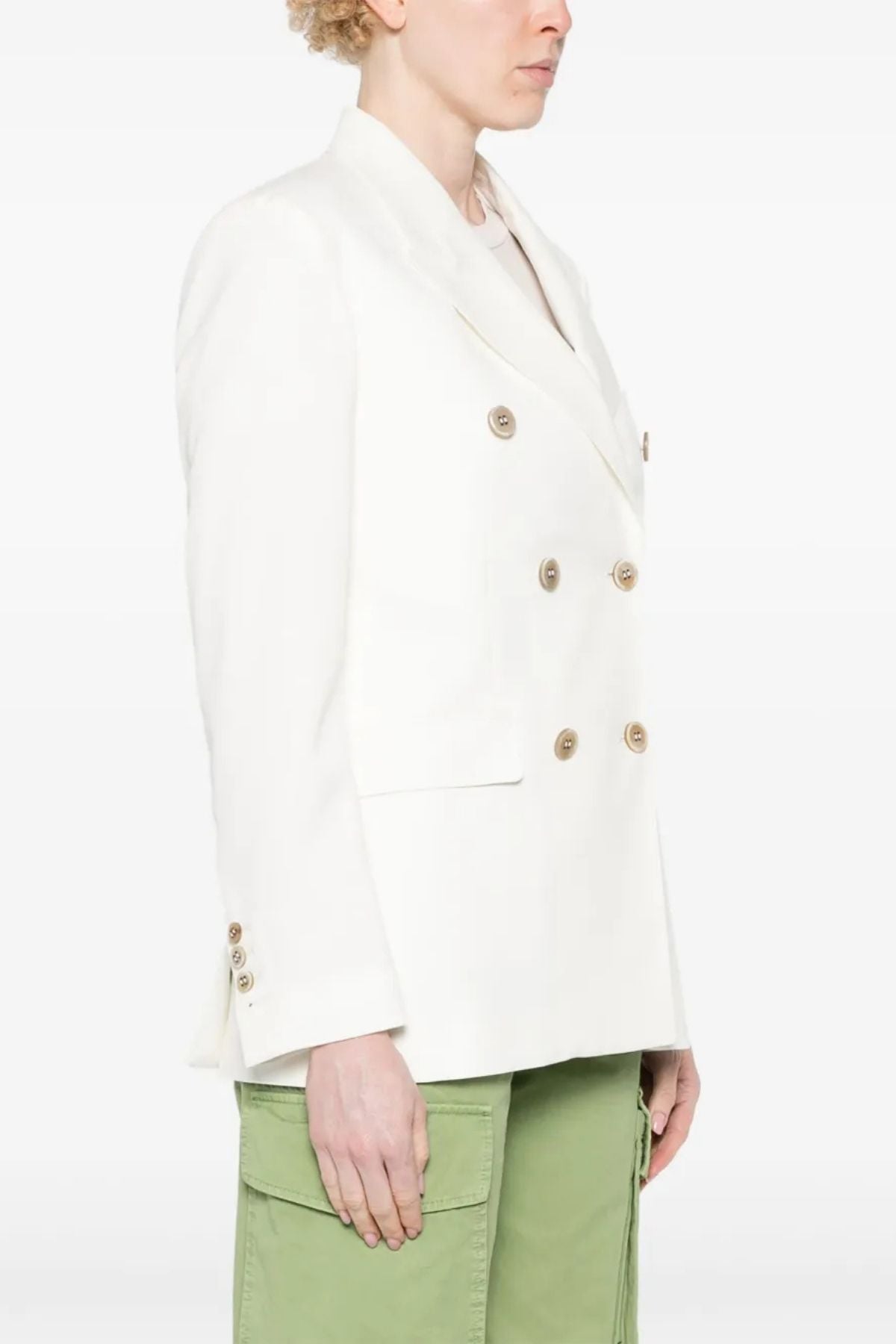 Golden Goose Wool Double Breasted Blazer - Arctic Wolf