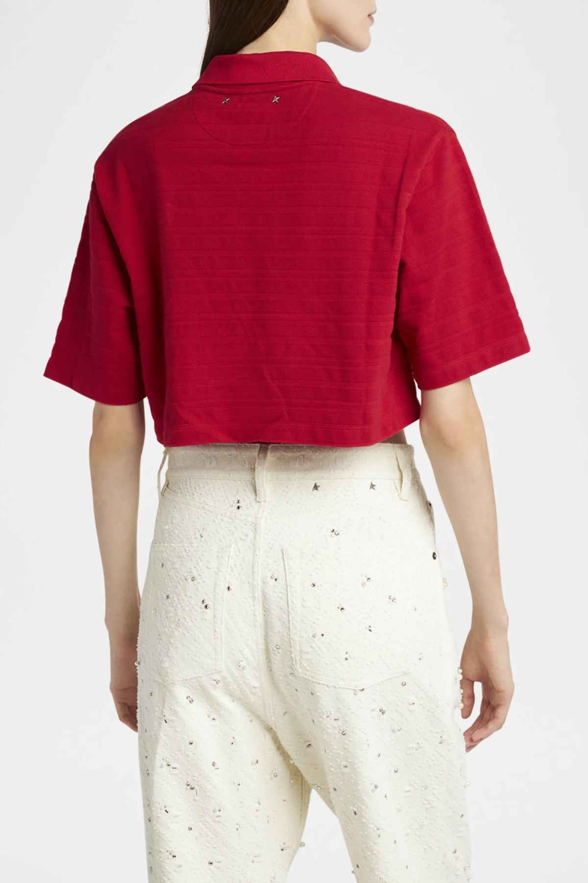 Golden Goose Medium Crop Polo - Haute Red