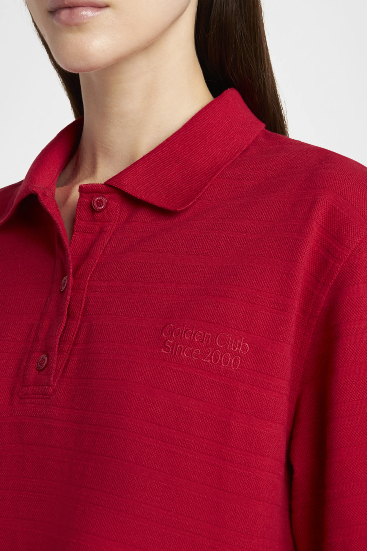 Golden Goose Medium Crop Polo - Haute Red