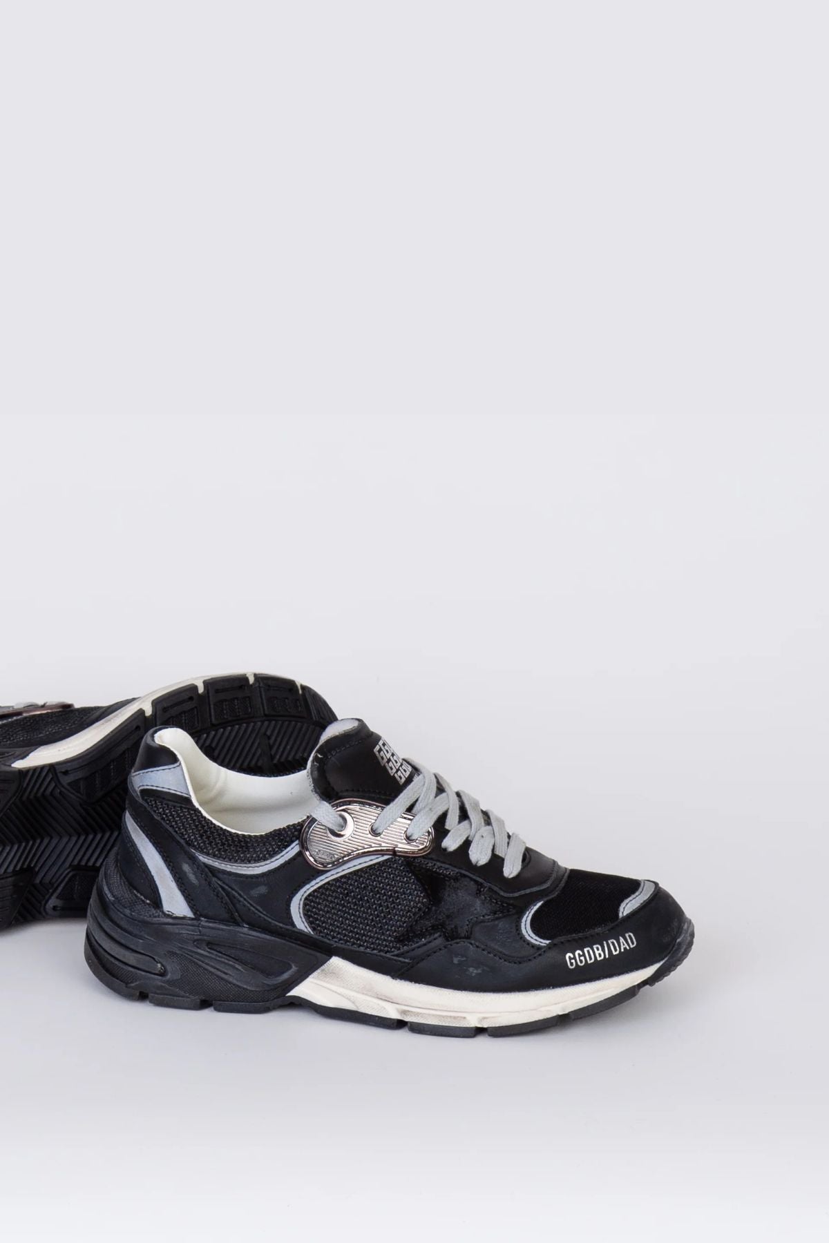 Golden Goose Running Dad Mesh and Leather - Black/ Dark Grey