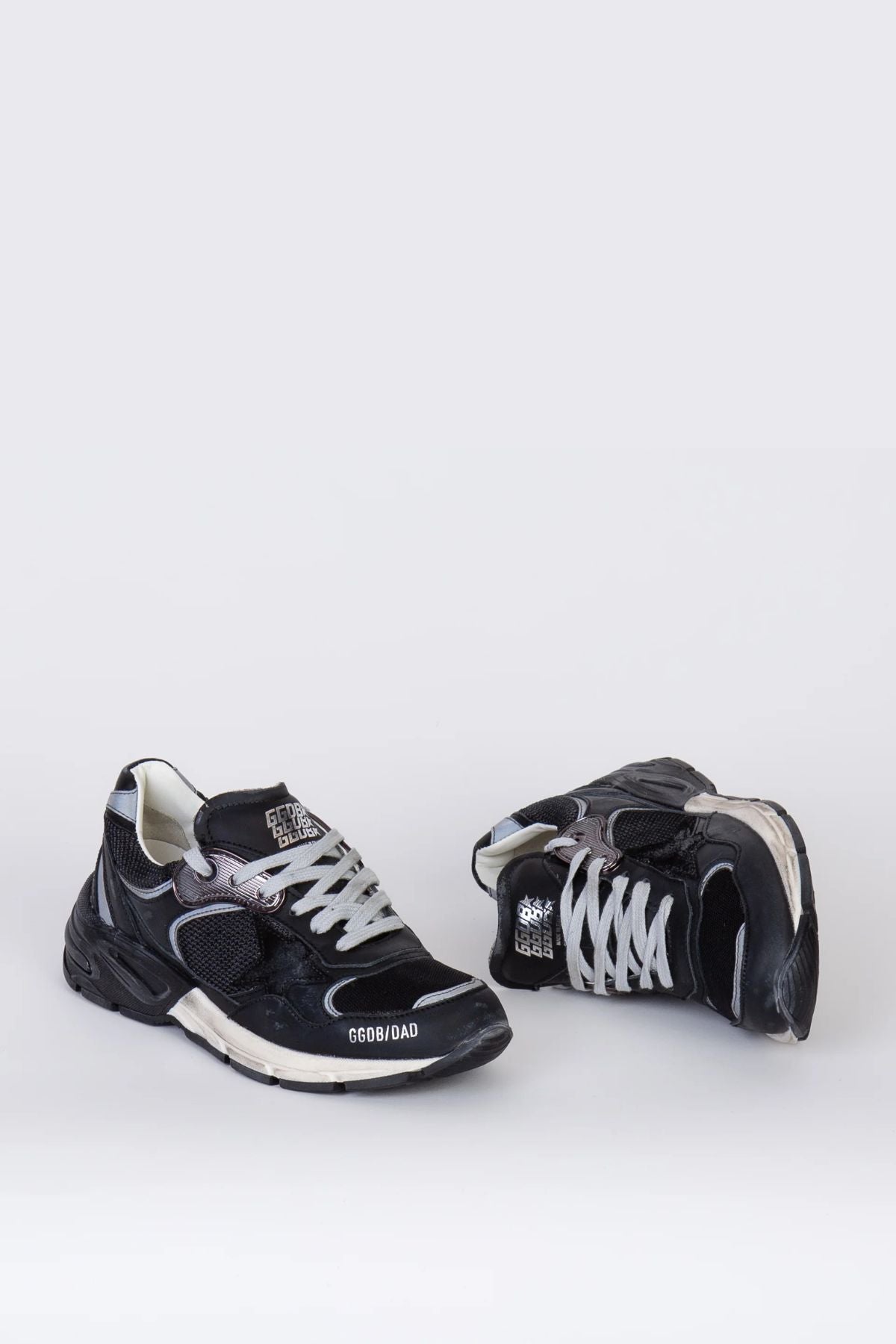 Golden Goose Running Dad Mesh and Leather - Black/ Dark Grey