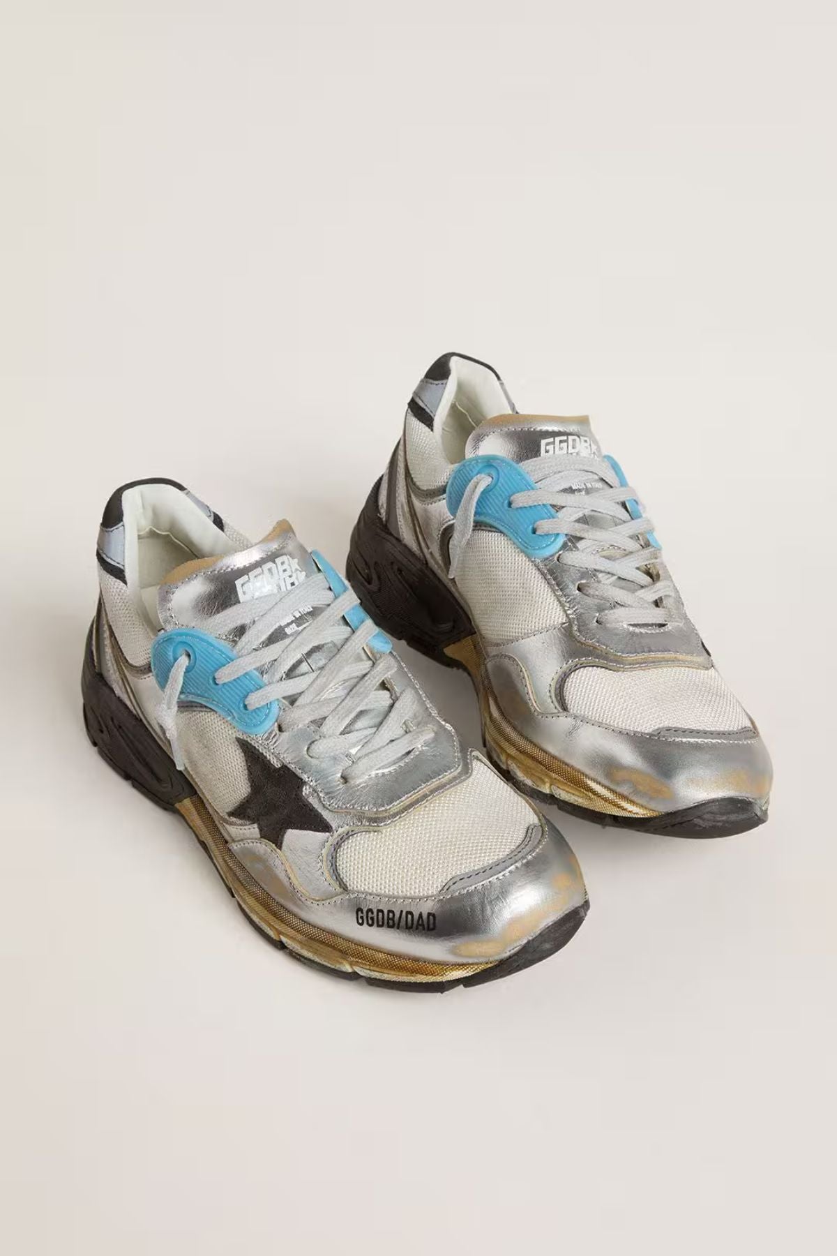 Golden Goose Running Dad Mesh Sneakers - Silver/ Grey/ White