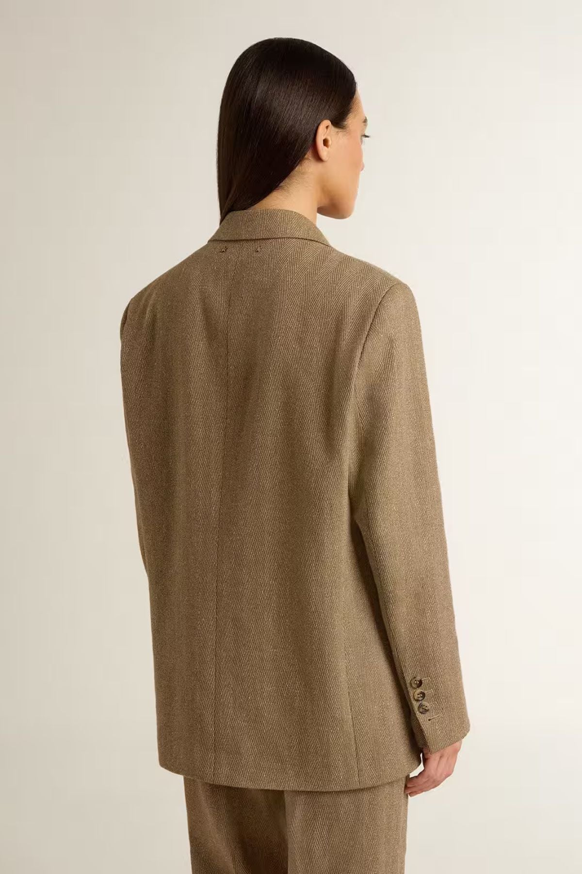 Golden Goose Single Breasted Blazer - Golden Brown/ Off White