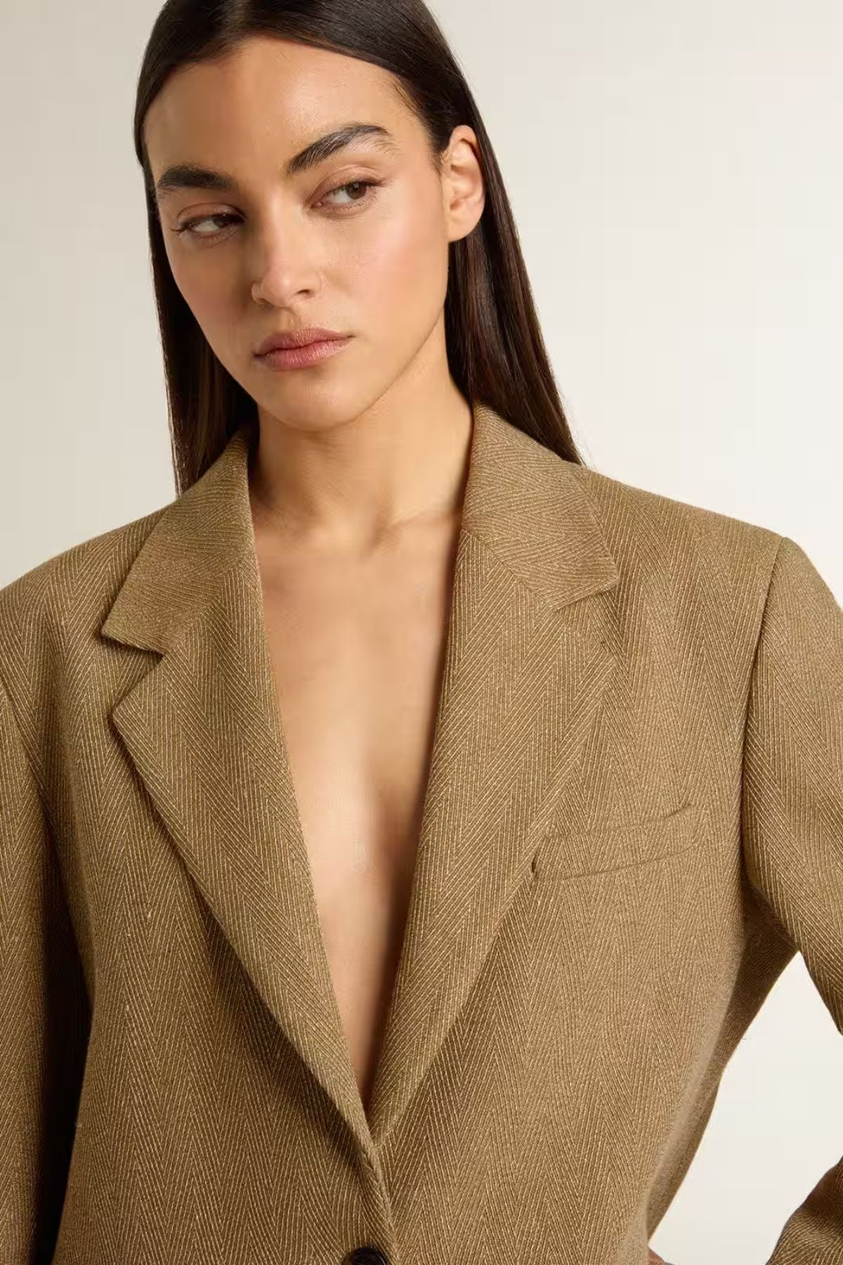 Golden Goose Single Breasted Blazer - Golden Brown/ Off White