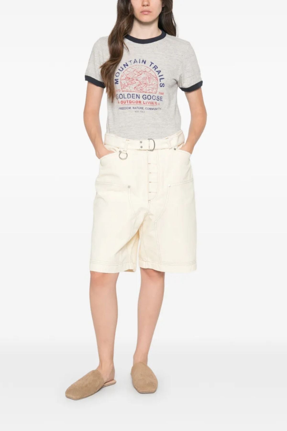 Golden Goose Ringer T-Shirt - Grey Melange