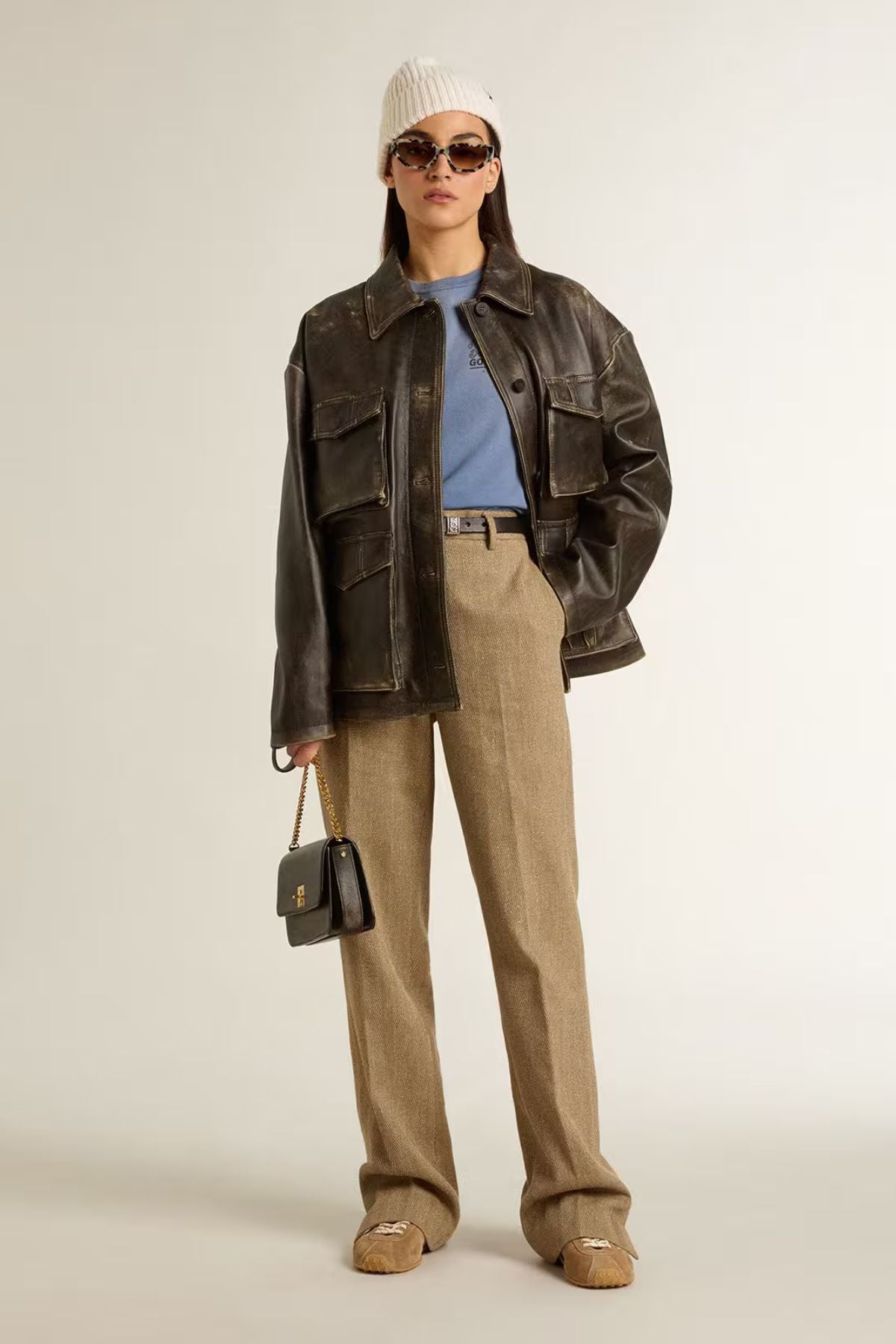 Golden Goose Slim T-Shirt Faded Effect - China Blue