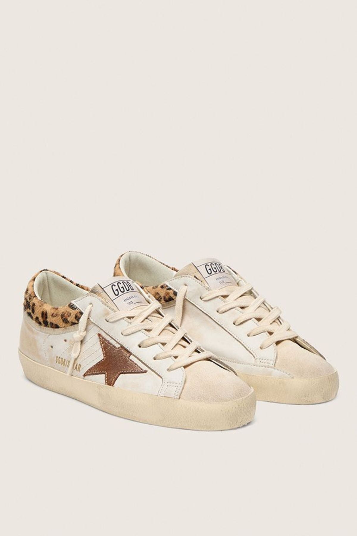 Golden Goose Super Star Leather - White Beige/ Seed Pearl/ Brick Red