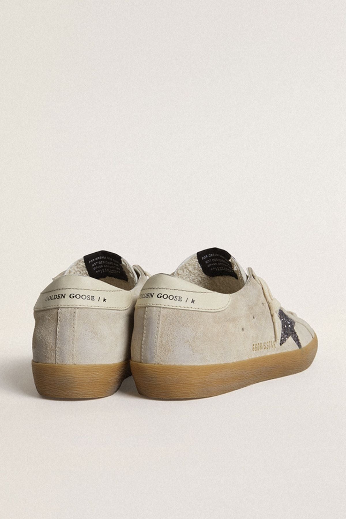 Golden Goose Super Star Suede Upper Glitter Star - Seedpearl/ Anthracite/ Cream