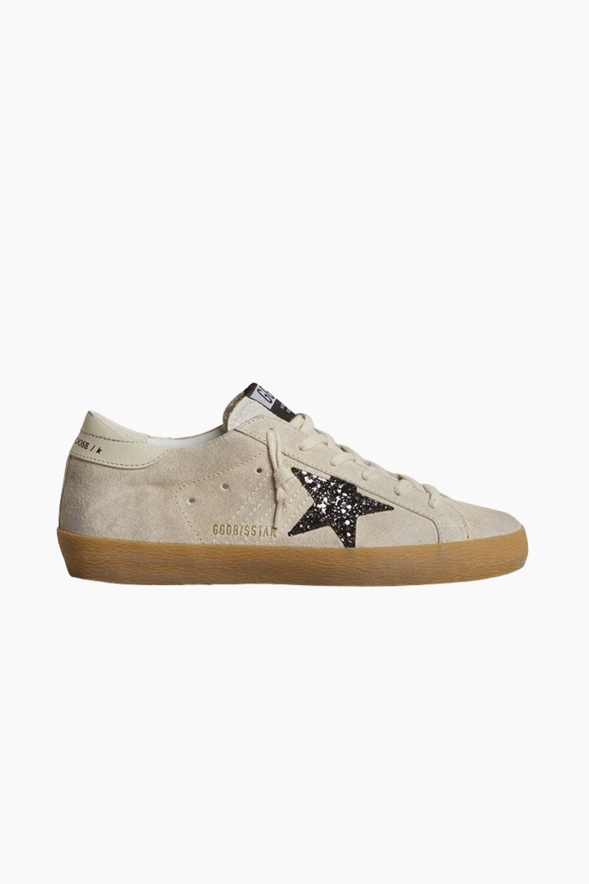 Golden Goose Super Star Suede Upper Glitter Star - Seedpearl/ Anthracite/ Cream