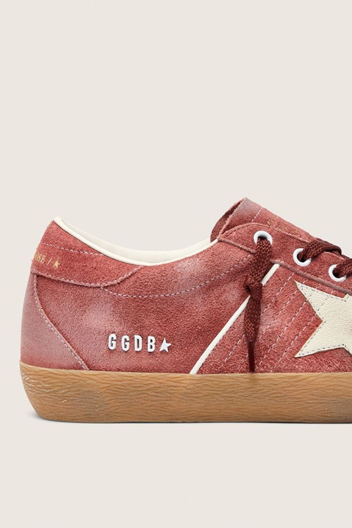 Golden Goose Super Star Waxed Suede - Red Rust/ White