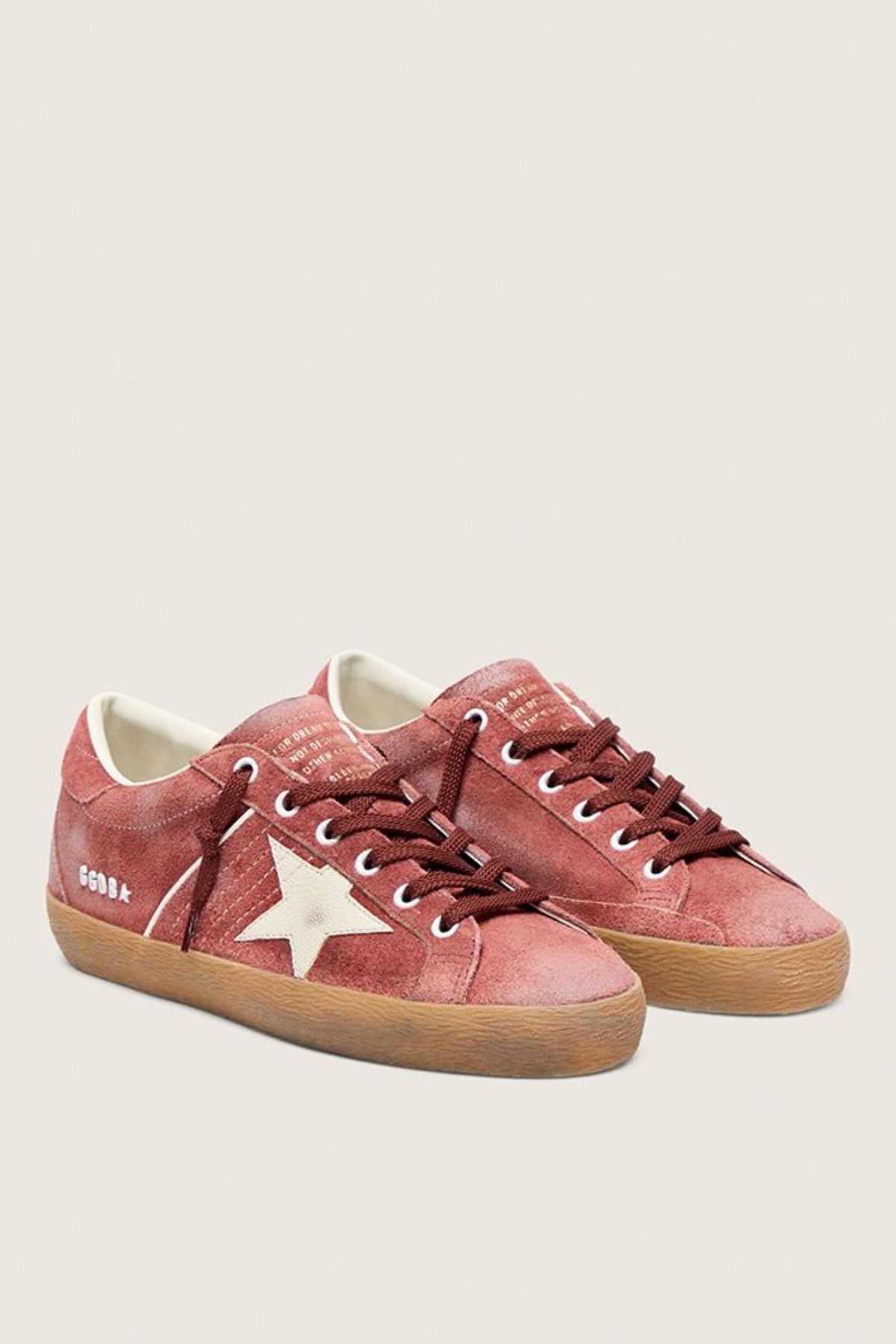 Golden Goose Super Star Waxed Suede - Red Rust/ White