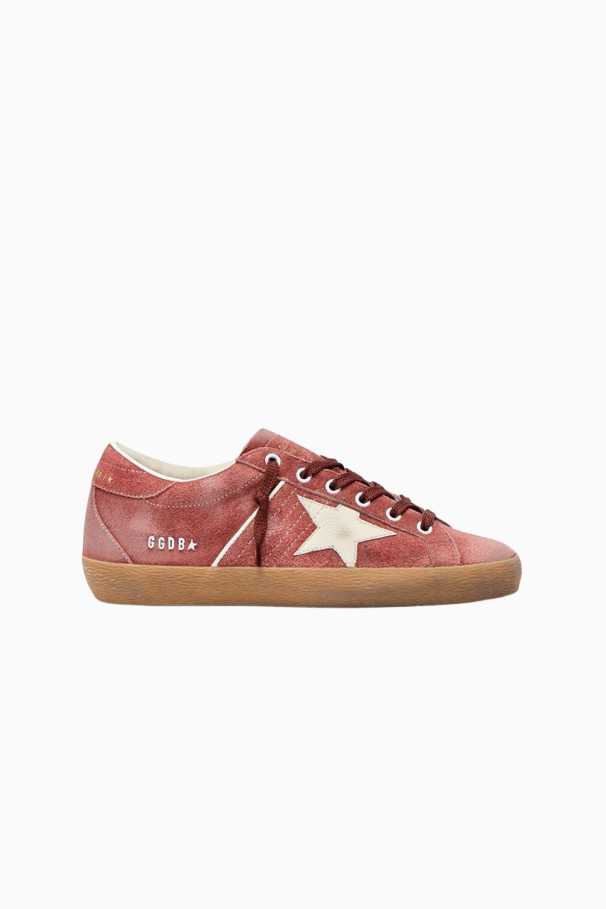 Golden Goose Super Star Waxed Suede - Red Rust/ White