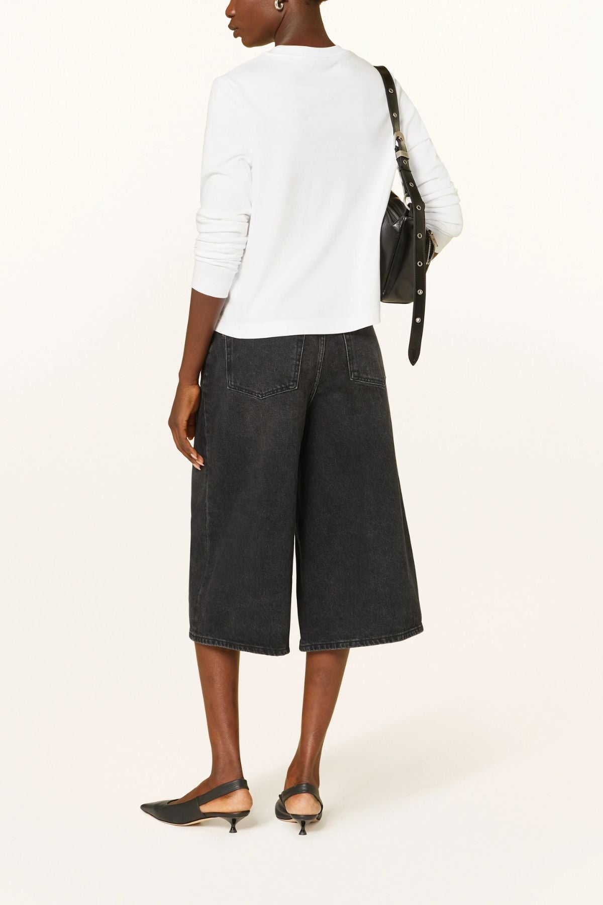 Haikure Belle Denim Culotte - Mid Black