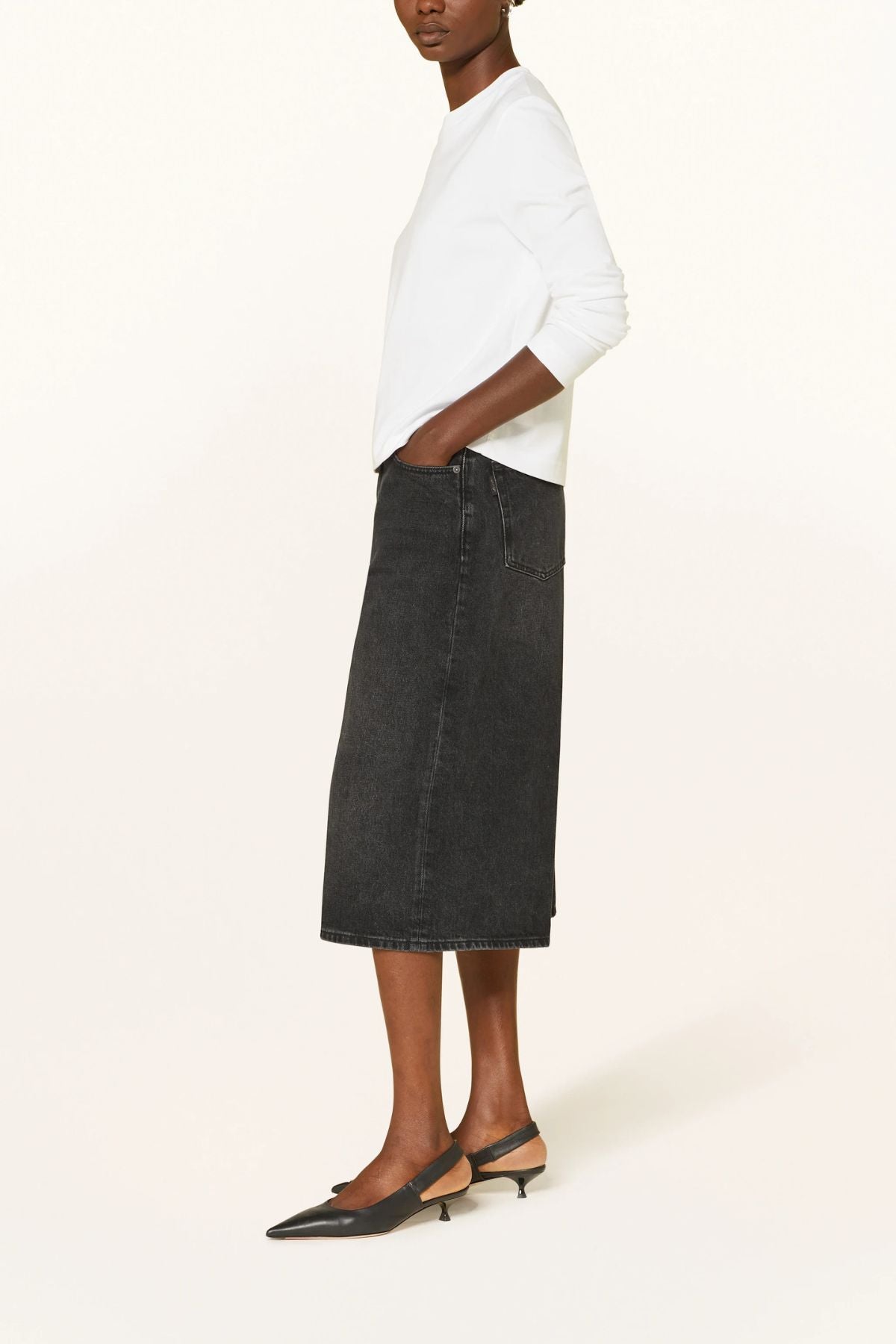 Haikure Belle Denim Culotte - Mid Black