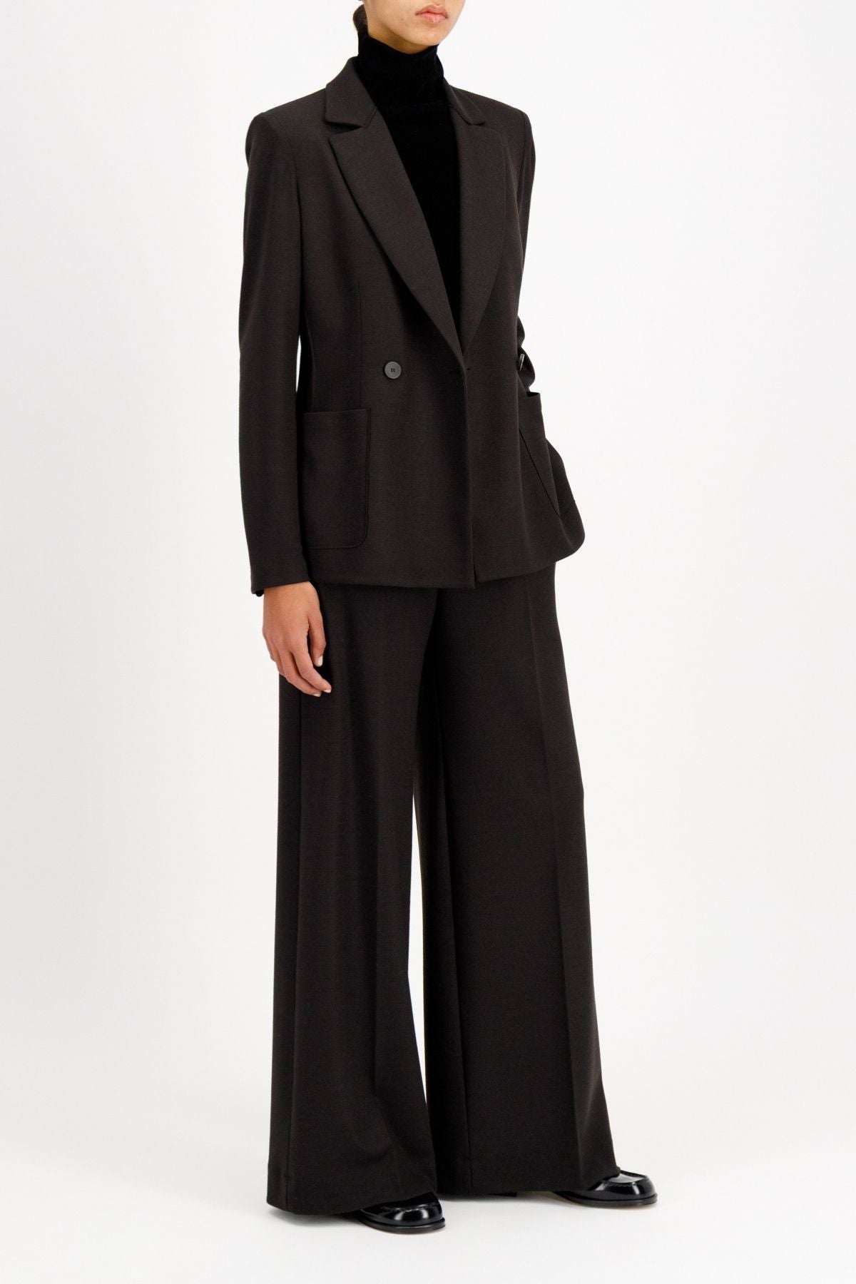 Harris Wharf Double Breasted Blazer - Dark Brown