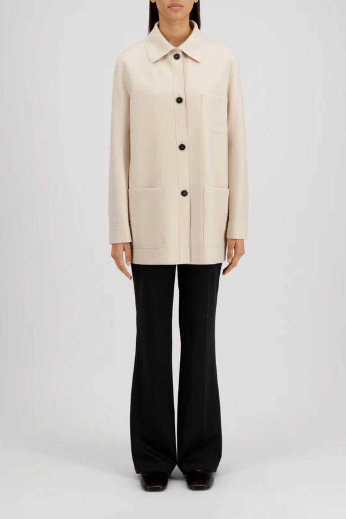 Harris Wharf Women Chore Jacket - Cream