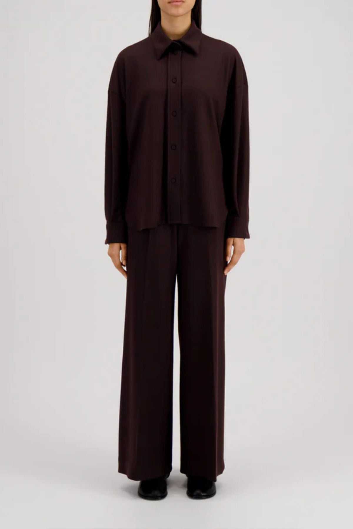 Harris Wharf Women Oversized Shirt - Bordeaux